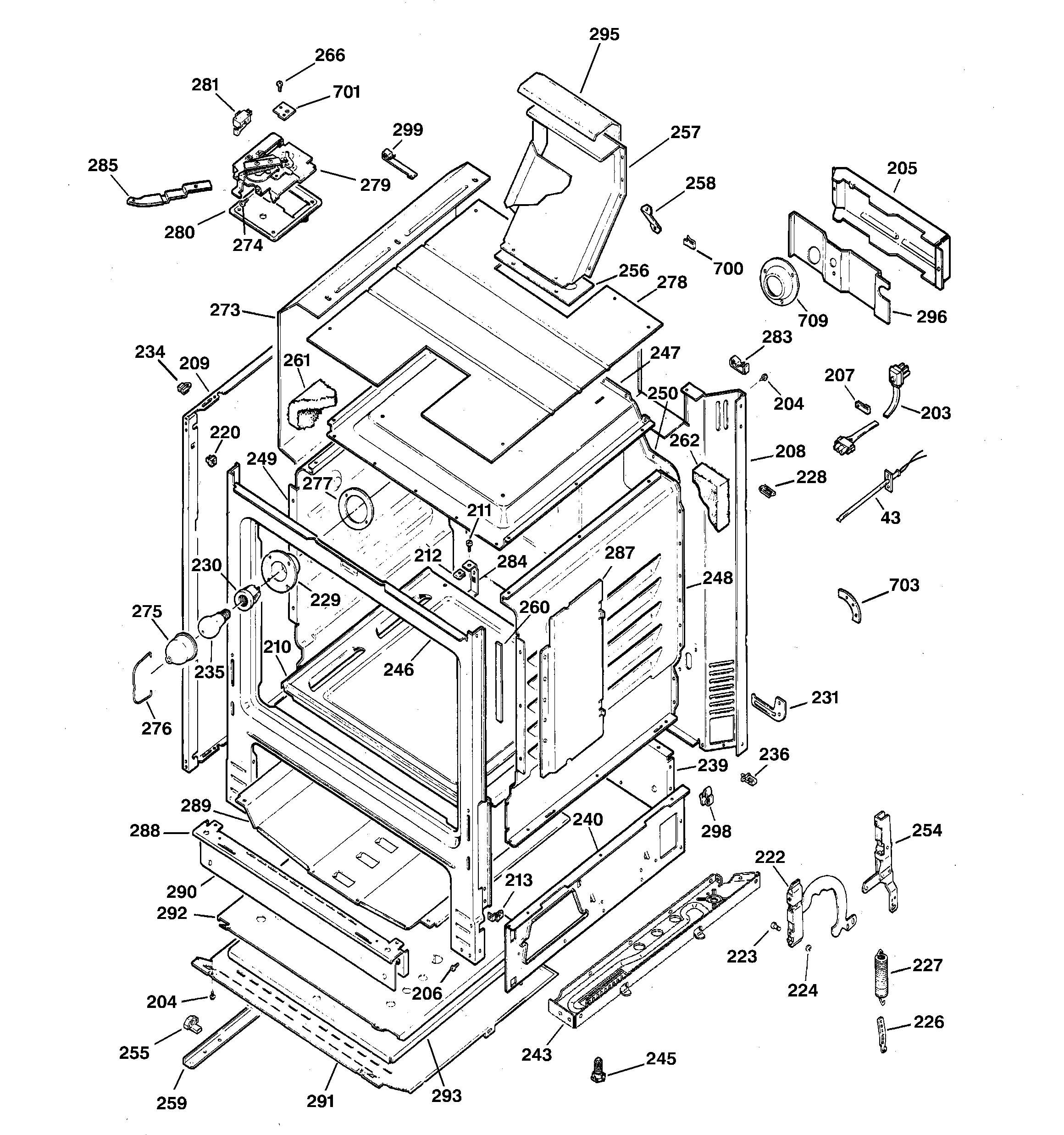 Hotpoint RGB745BEA3CT body parts diagram