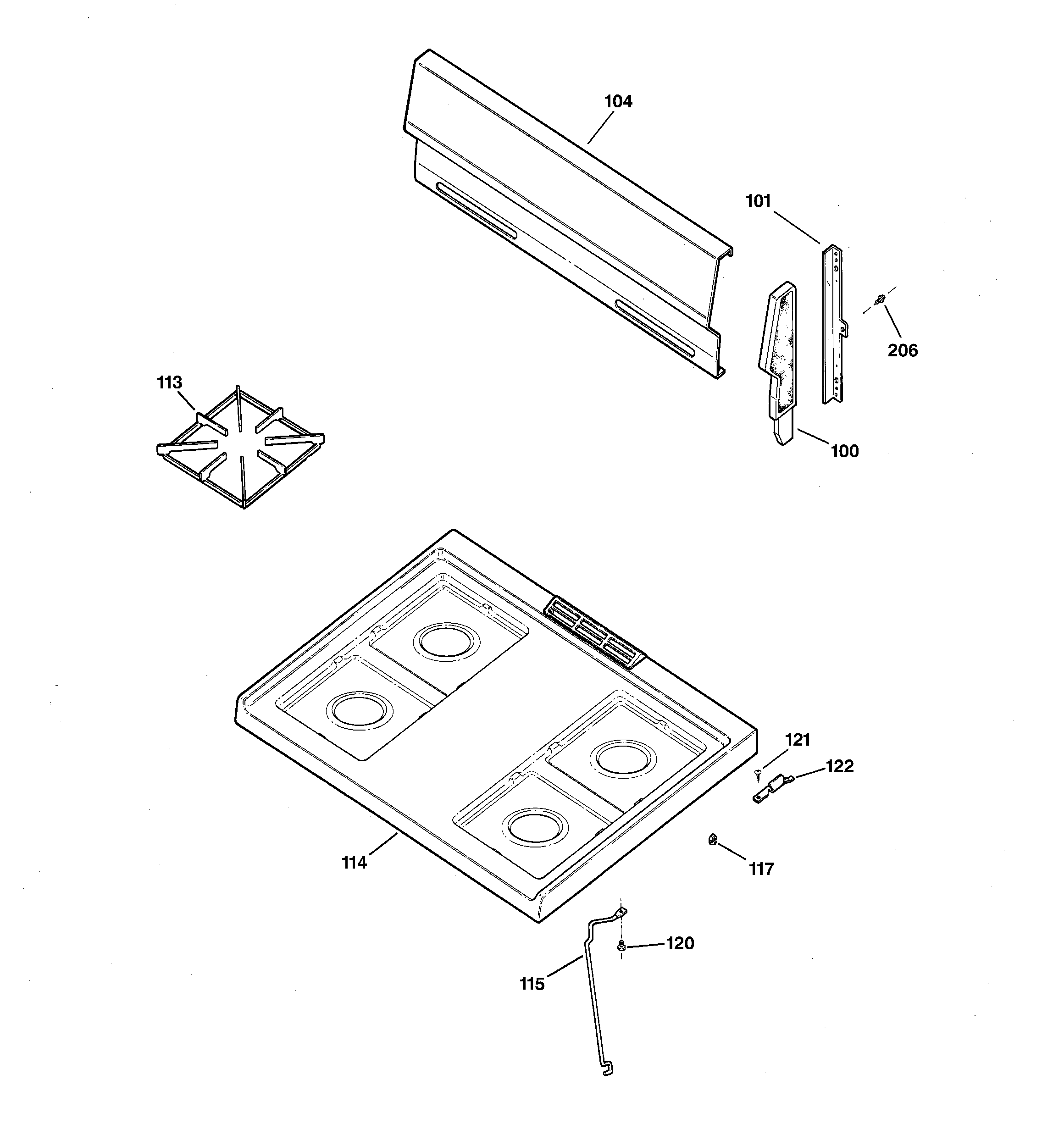 Kenmore 36271090300 cooktop diagram