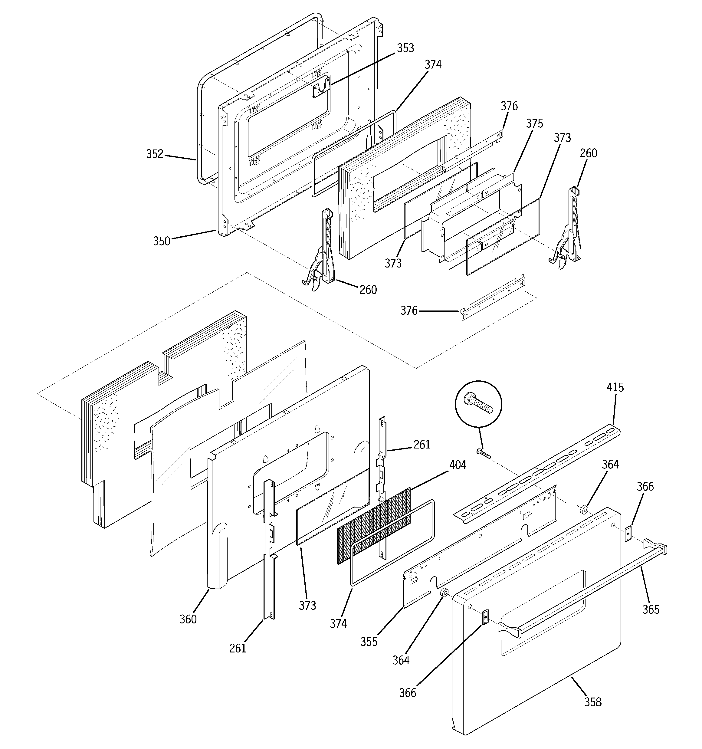 GE JCP67Y6WW door diagram