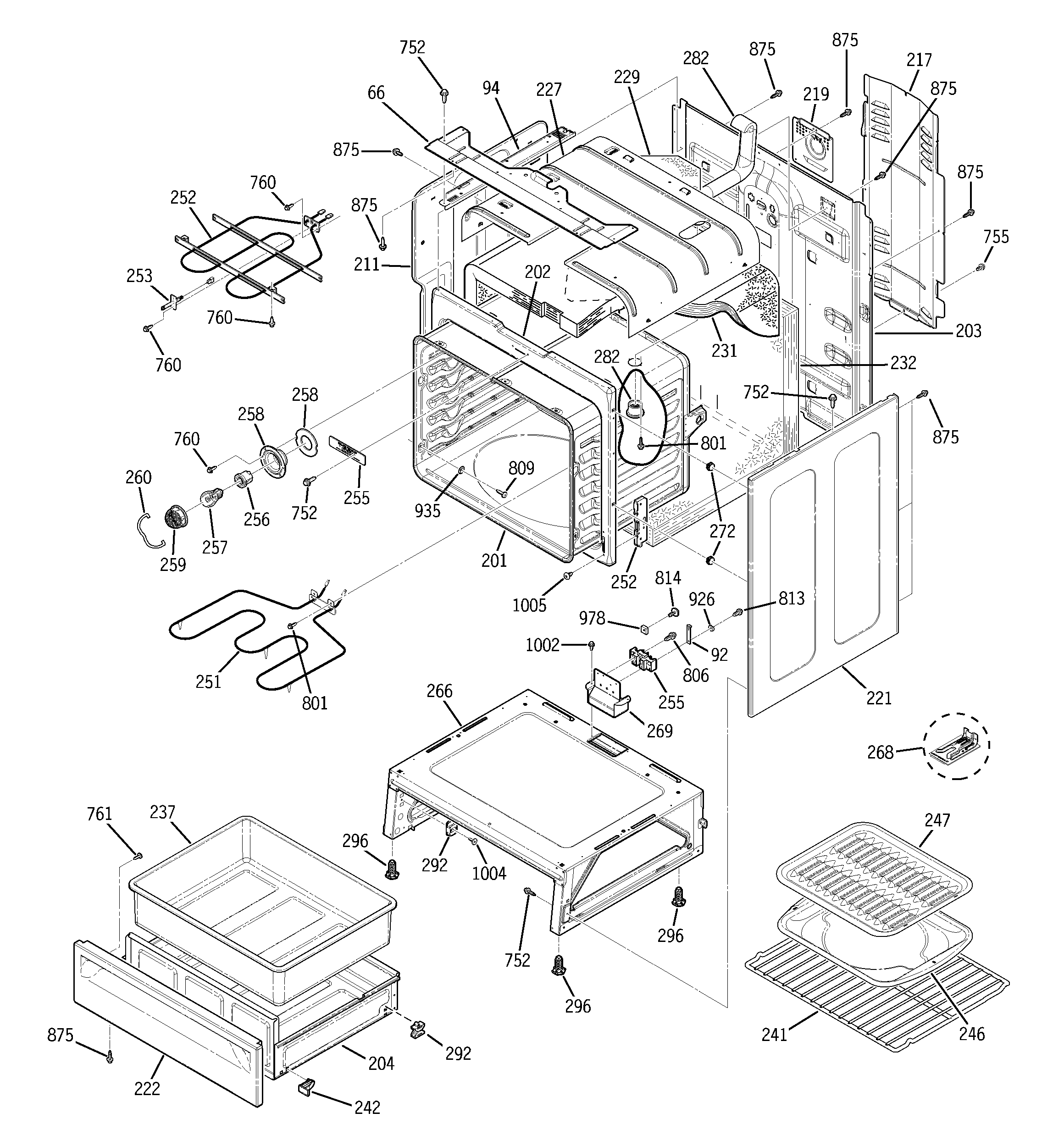 GE EER3000D01BB body parts diagram