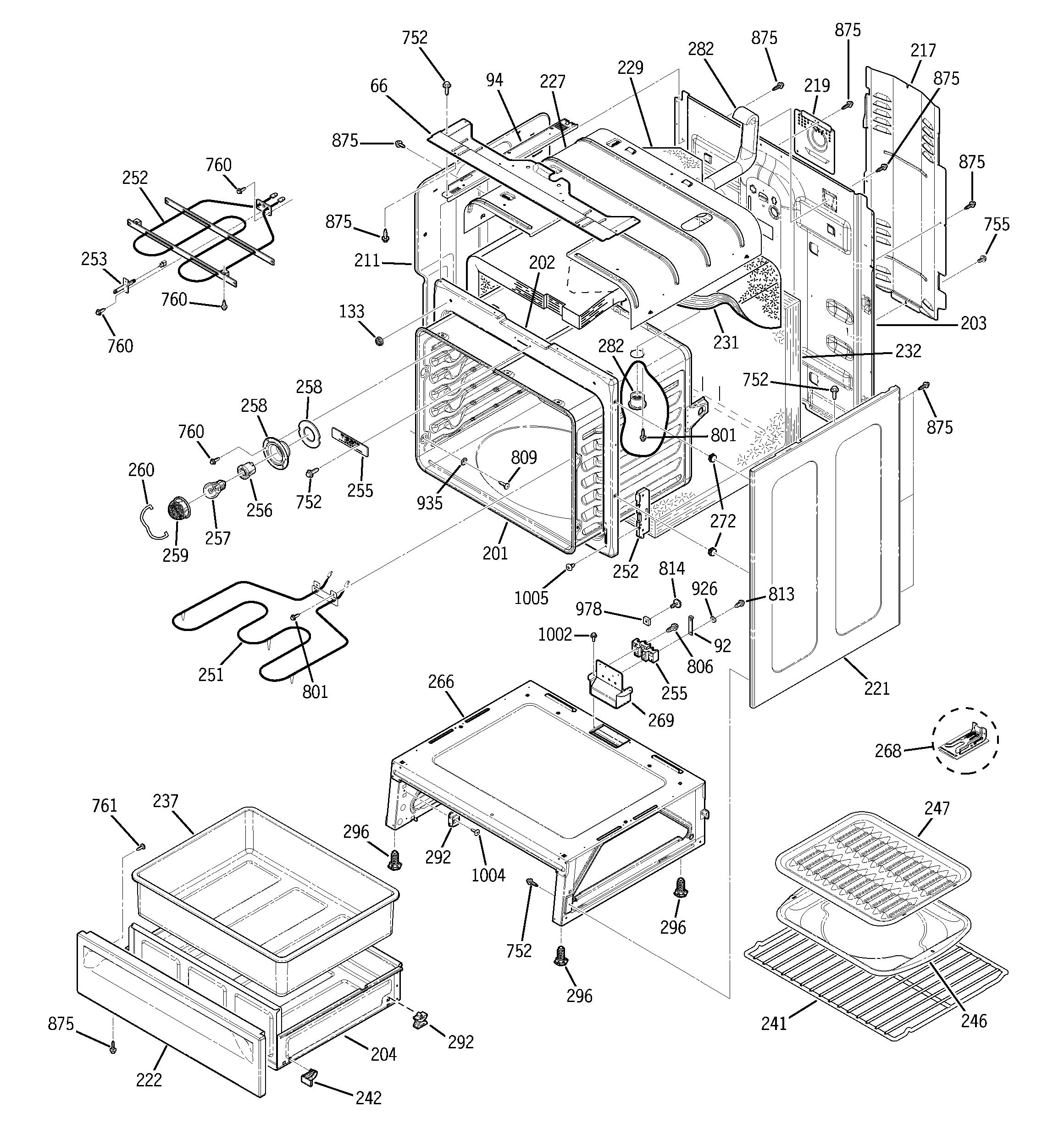 GE EER3001D01SS body parts diagram