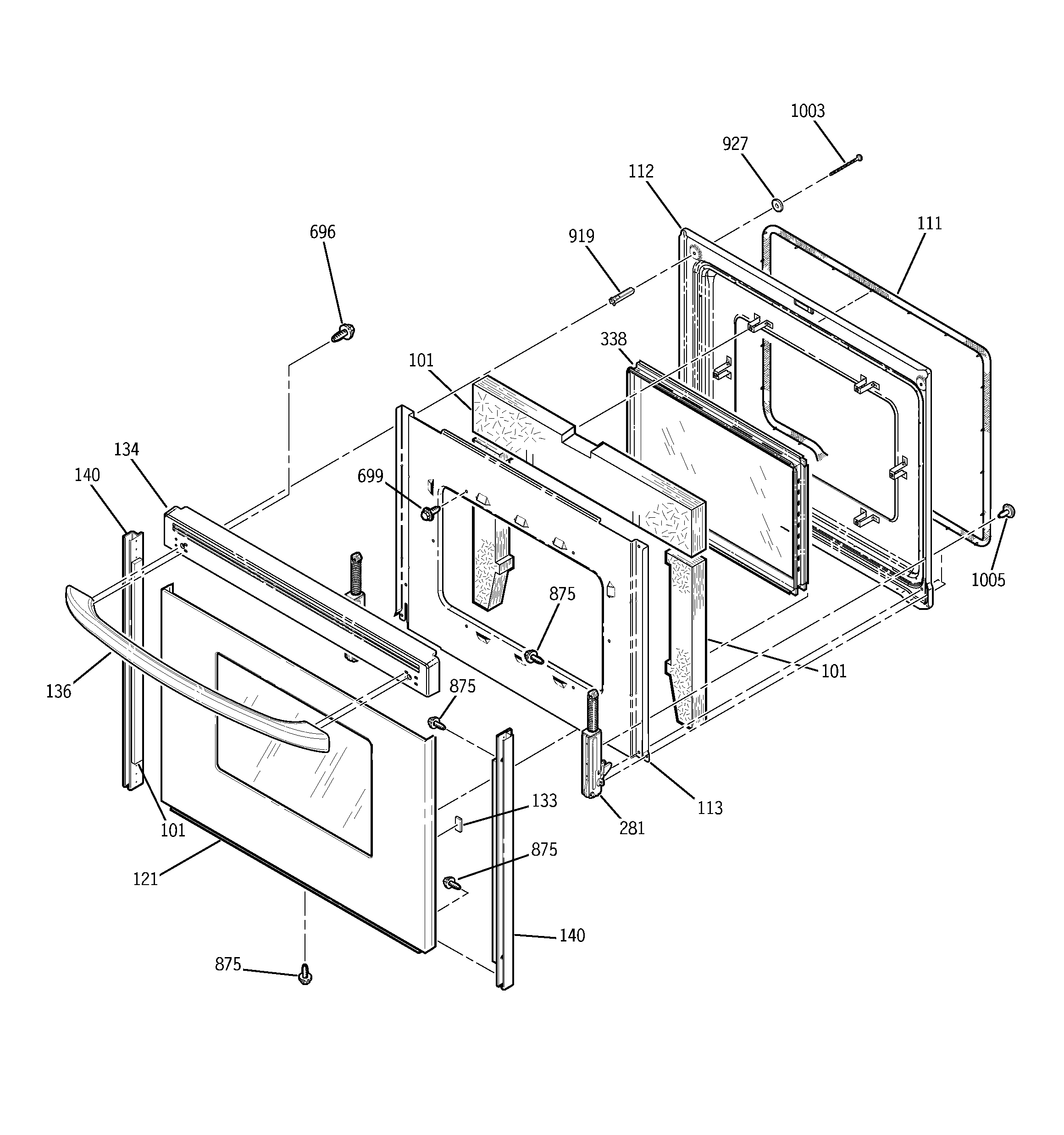 GE EER3001D01SS door diagram