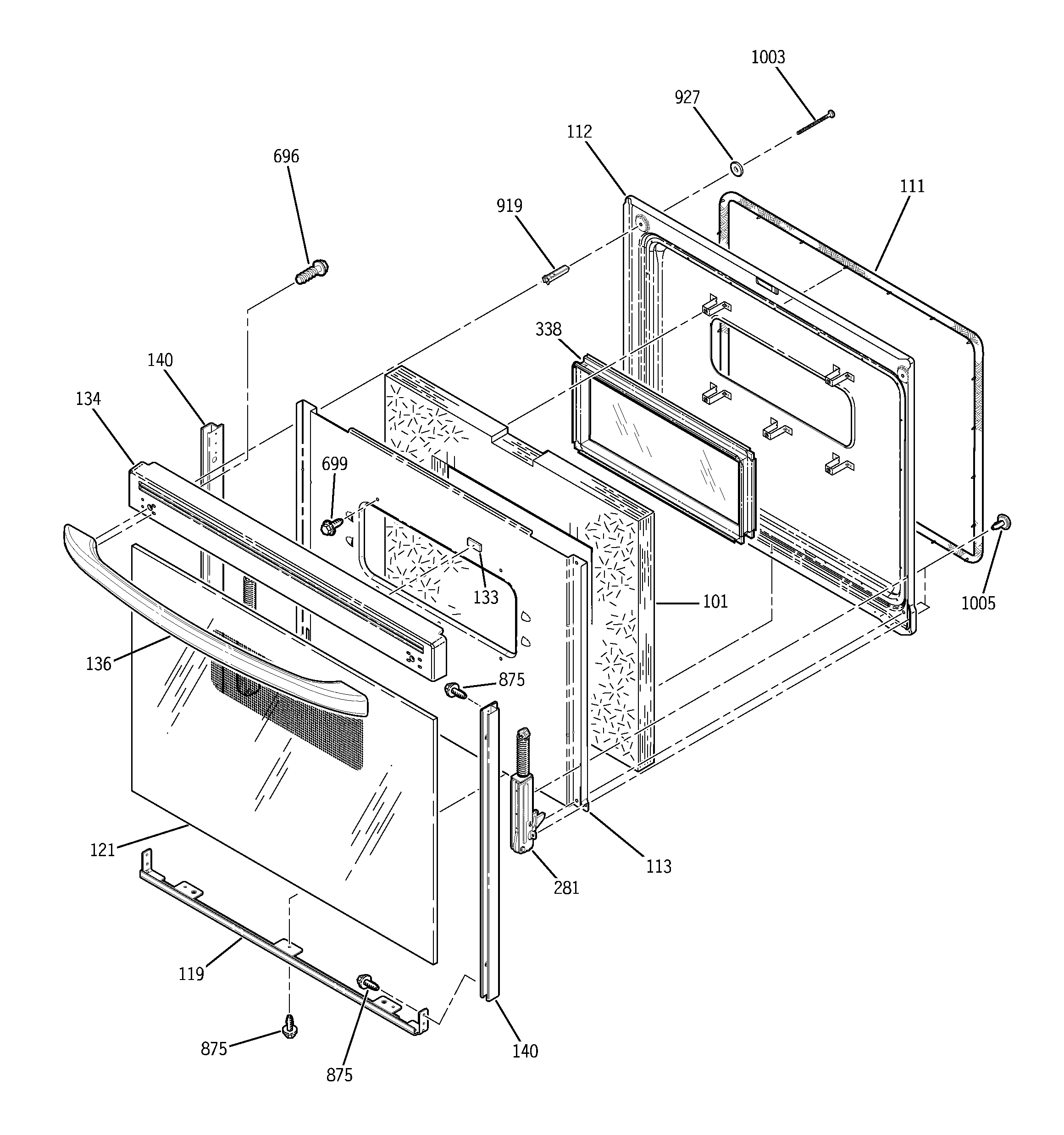 GE JBP64BB2CT door diagram