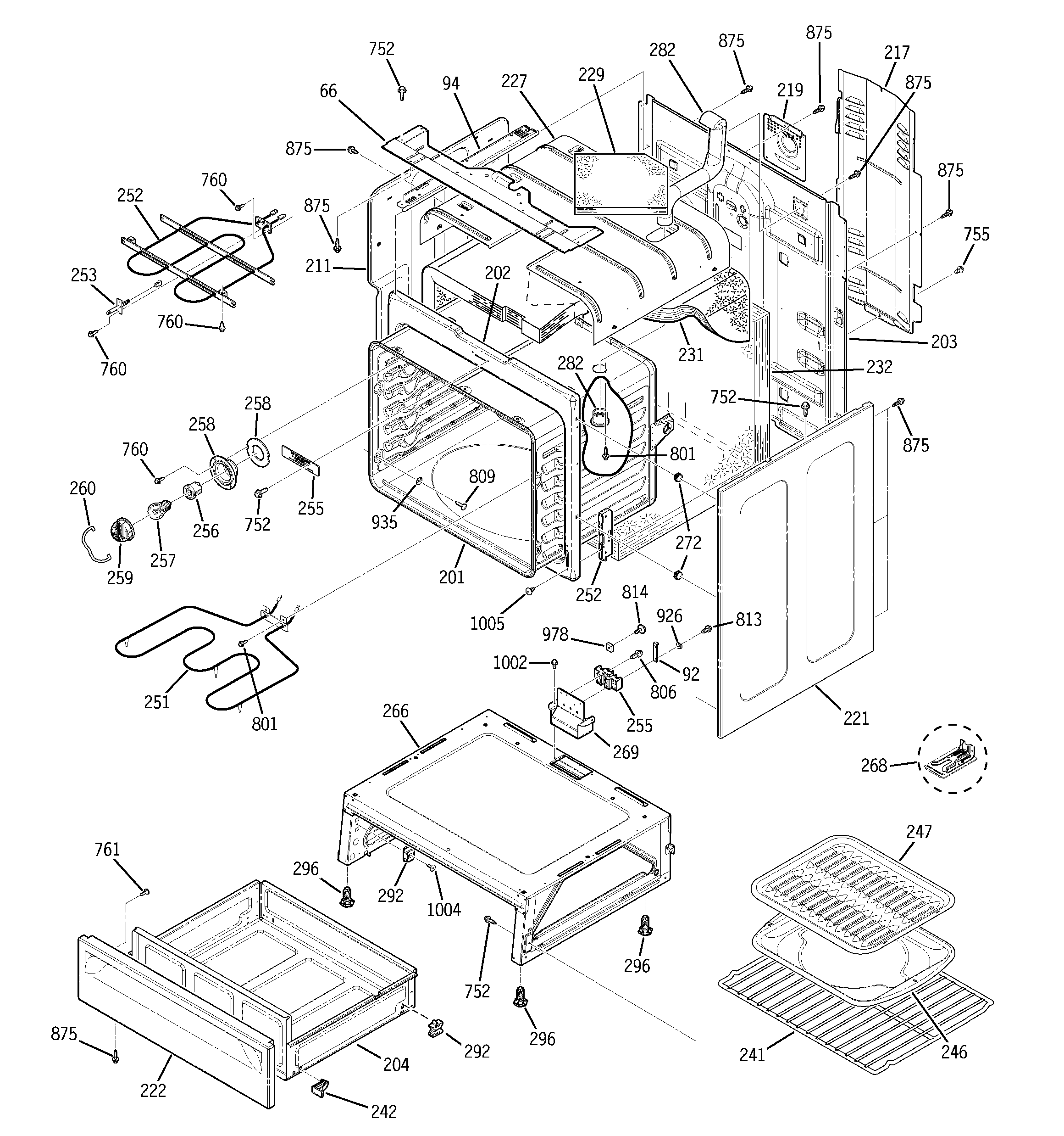 GE JBP66BB2CT body parts diagram