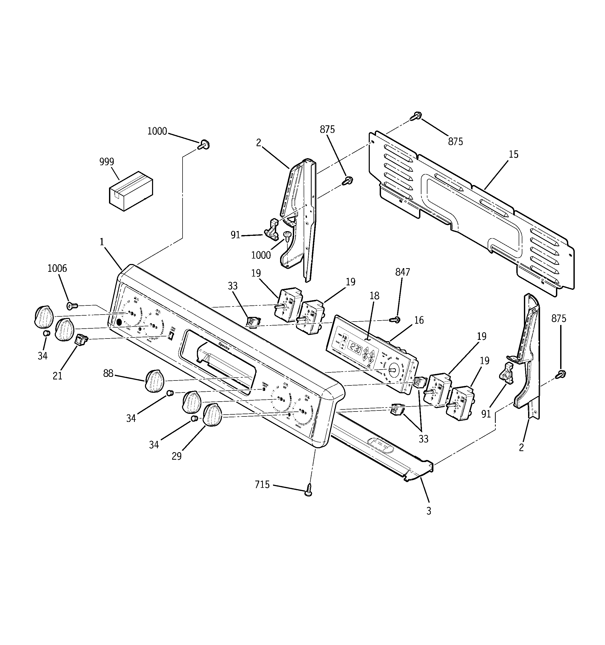 GE JBP68HD2WW control panel diagram