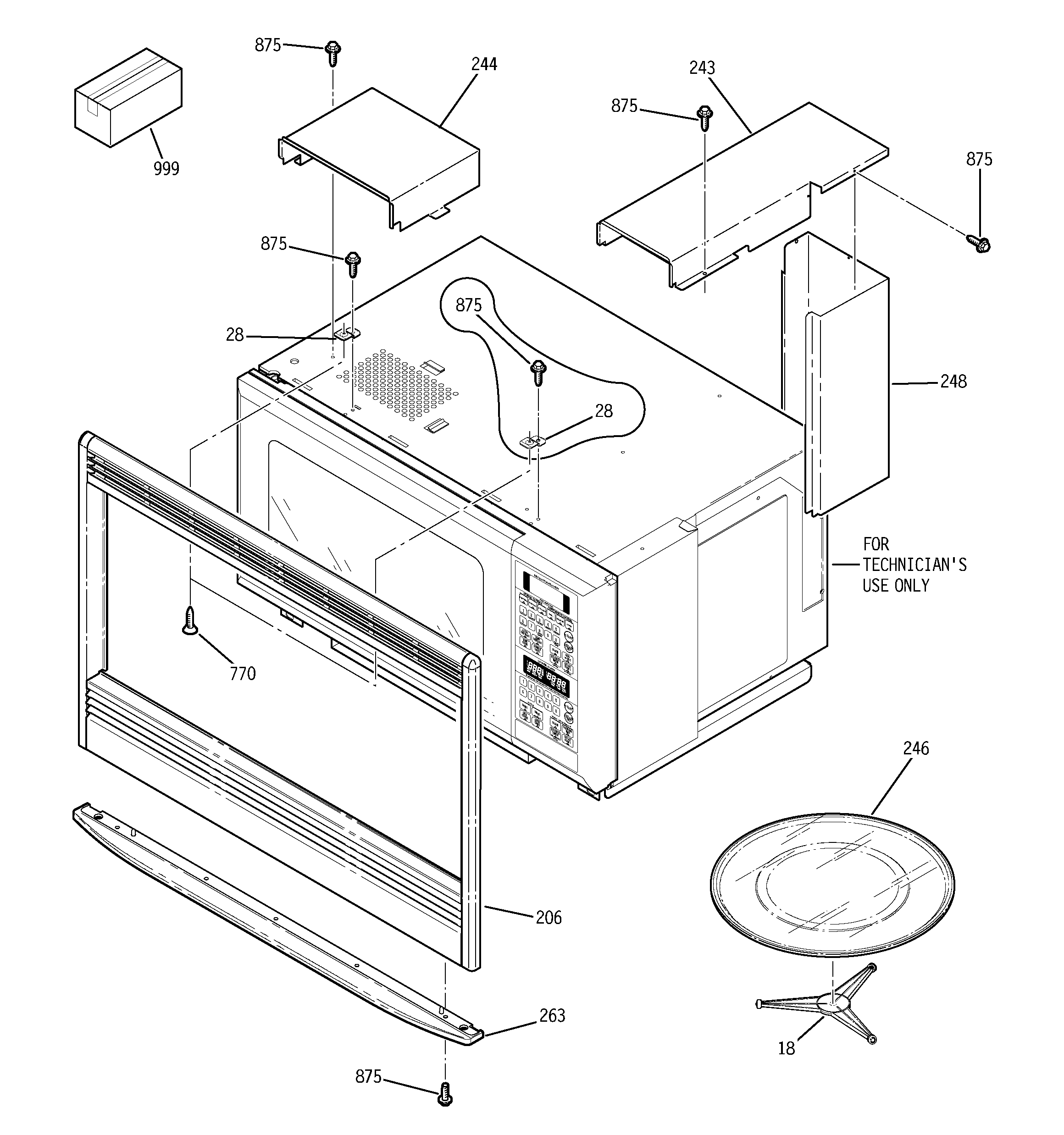 GE JKP86BF1BB microwave enclosure diagram