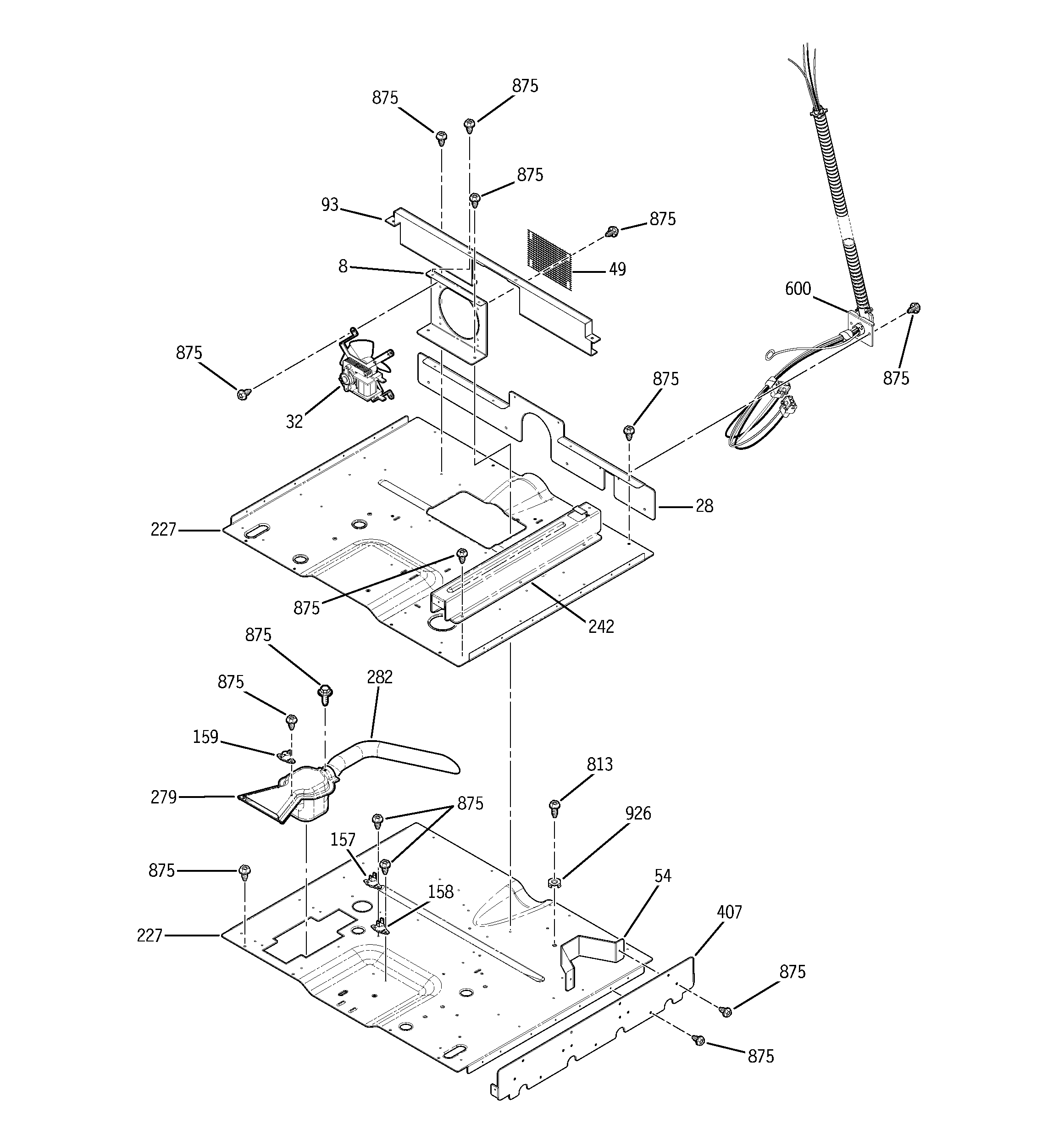 GE JKP86BF1BB pedestal diagram