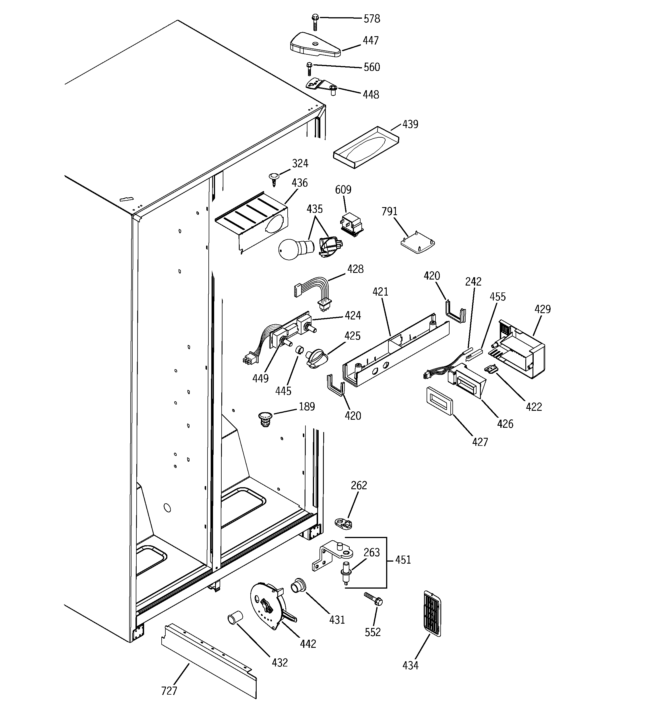 GE GSG22KBPAFWW fresh food section diagram