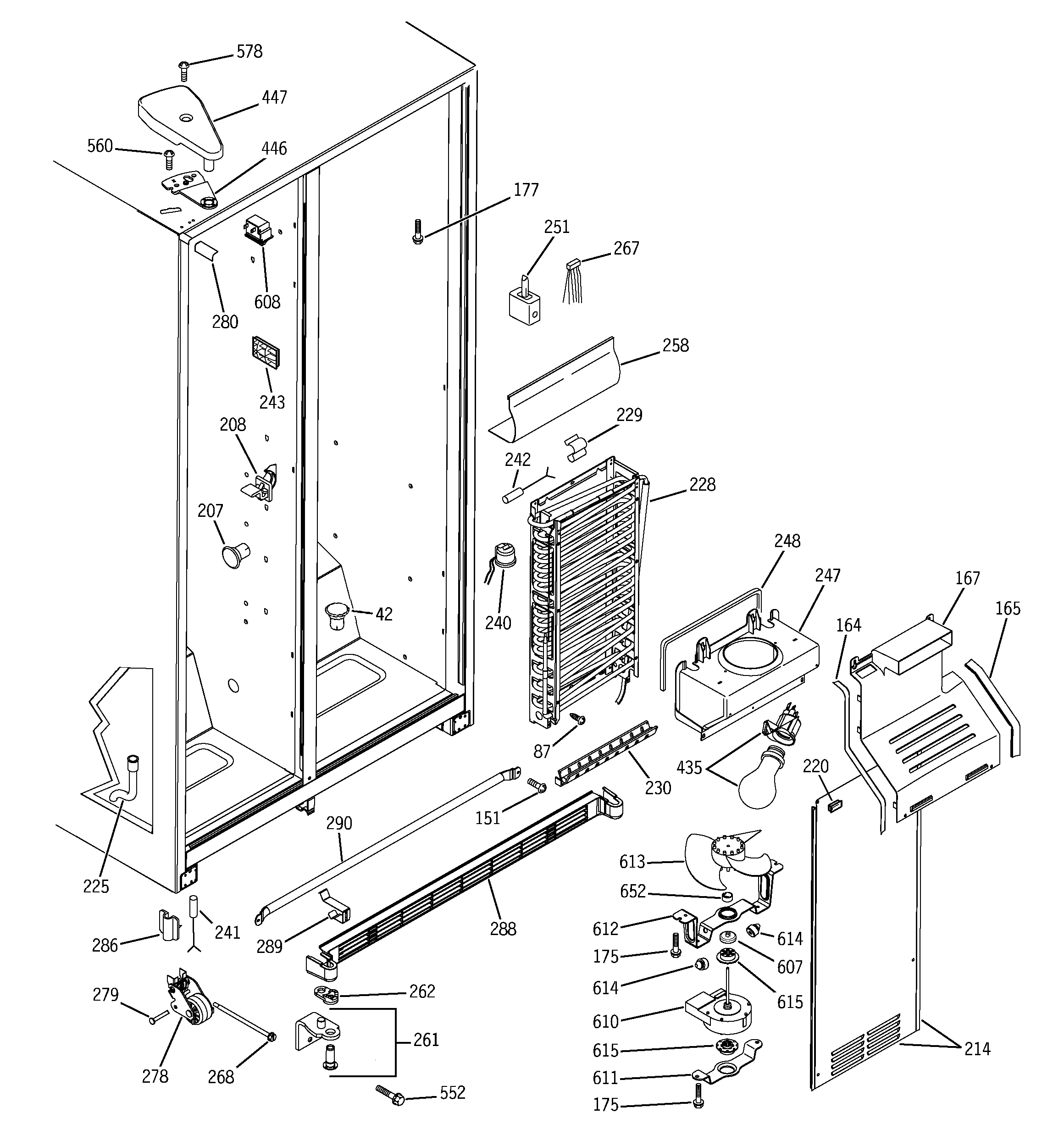 GE GSS20IBPACC freezer section diagram