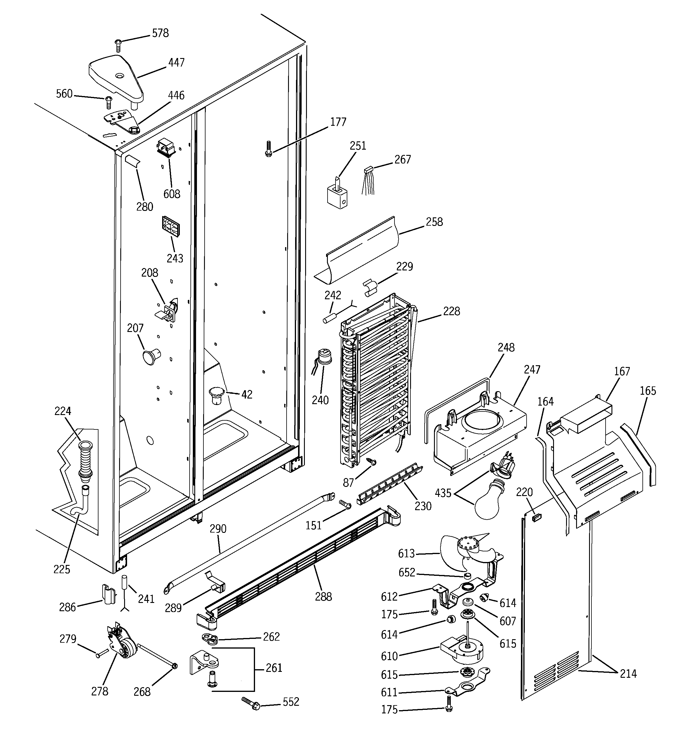 GE GSS22IBPAWW freezer section diagram