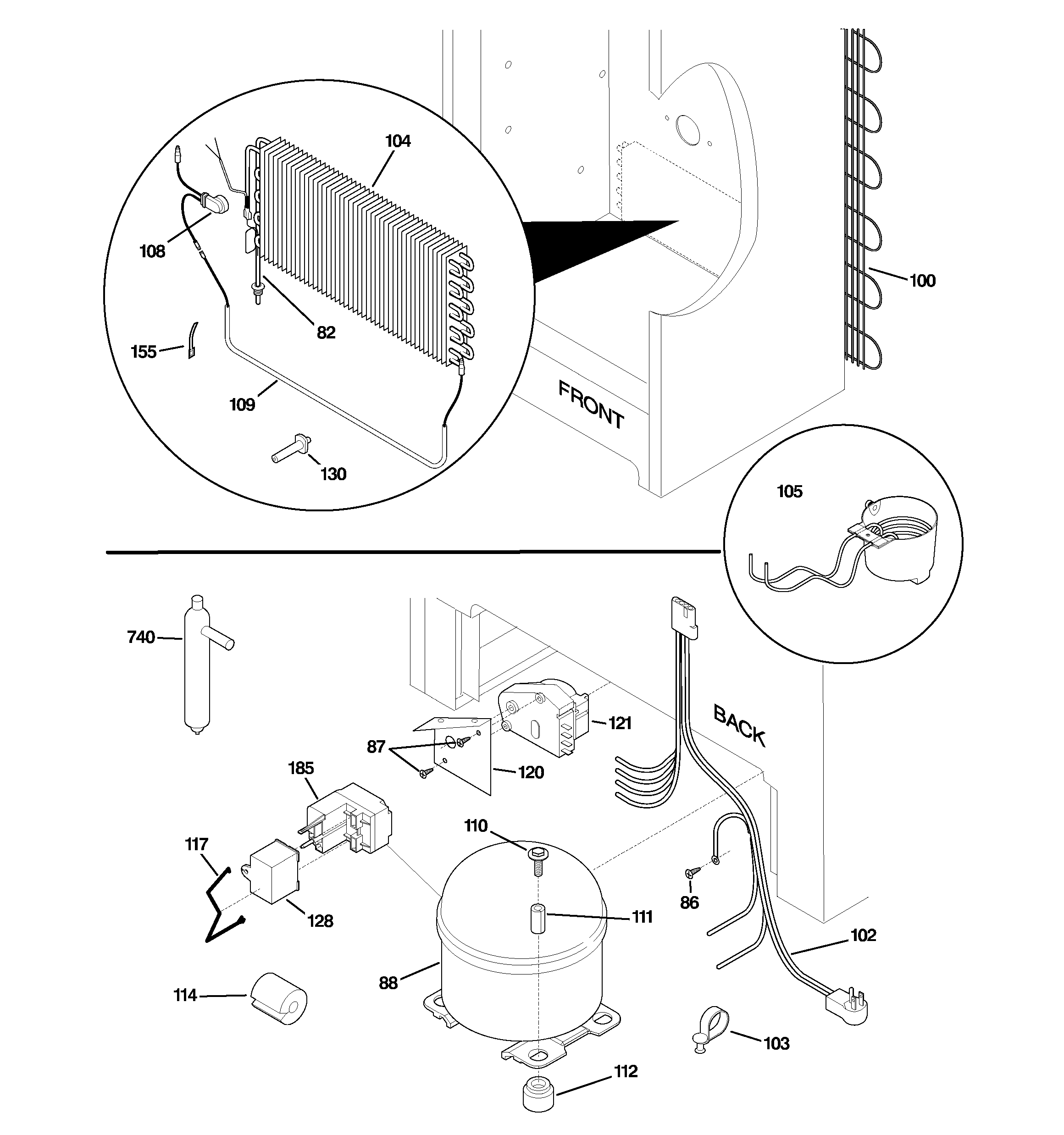 GE FUG20DCJRWH unit parts diagram