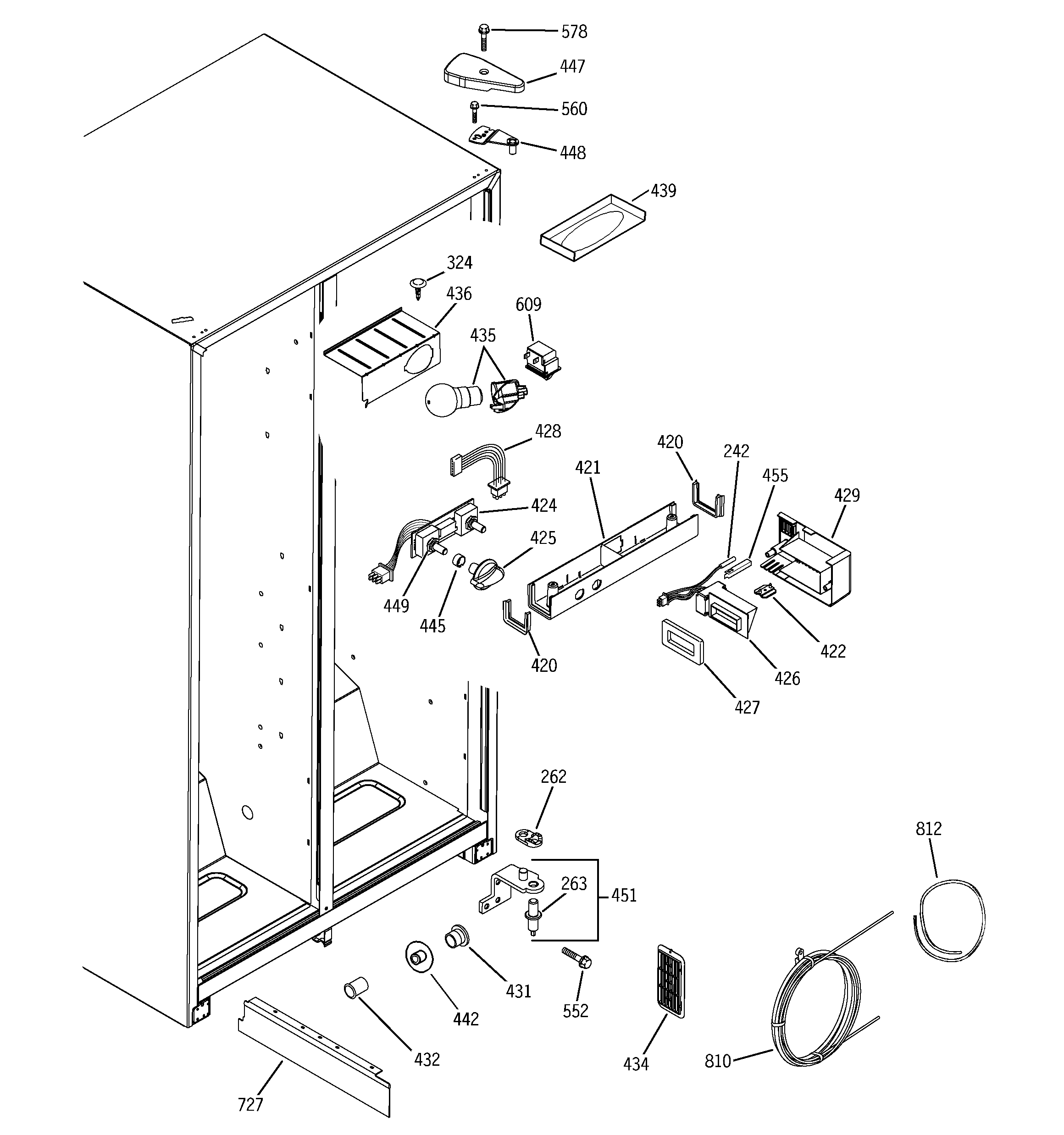 GE GSG20IEPAFBB fresh food section diagram