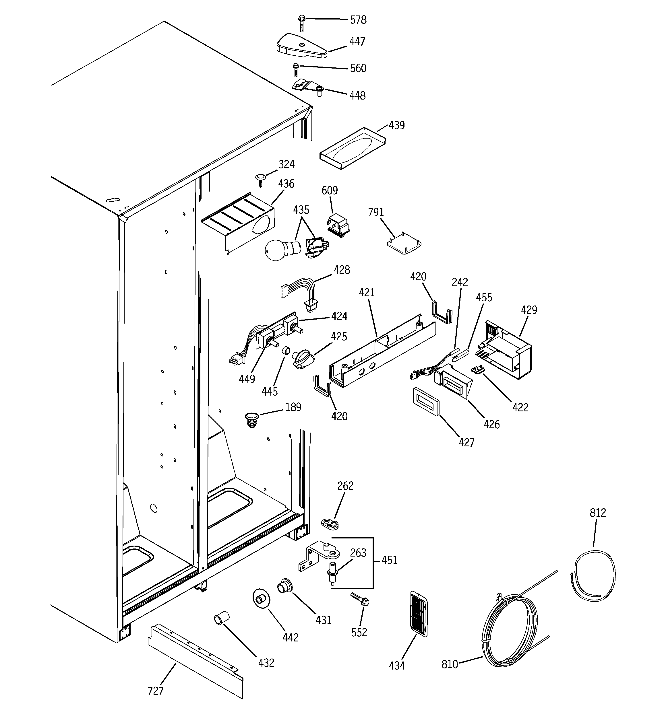 GE GSG25IEPAFWW fresh food section diagram