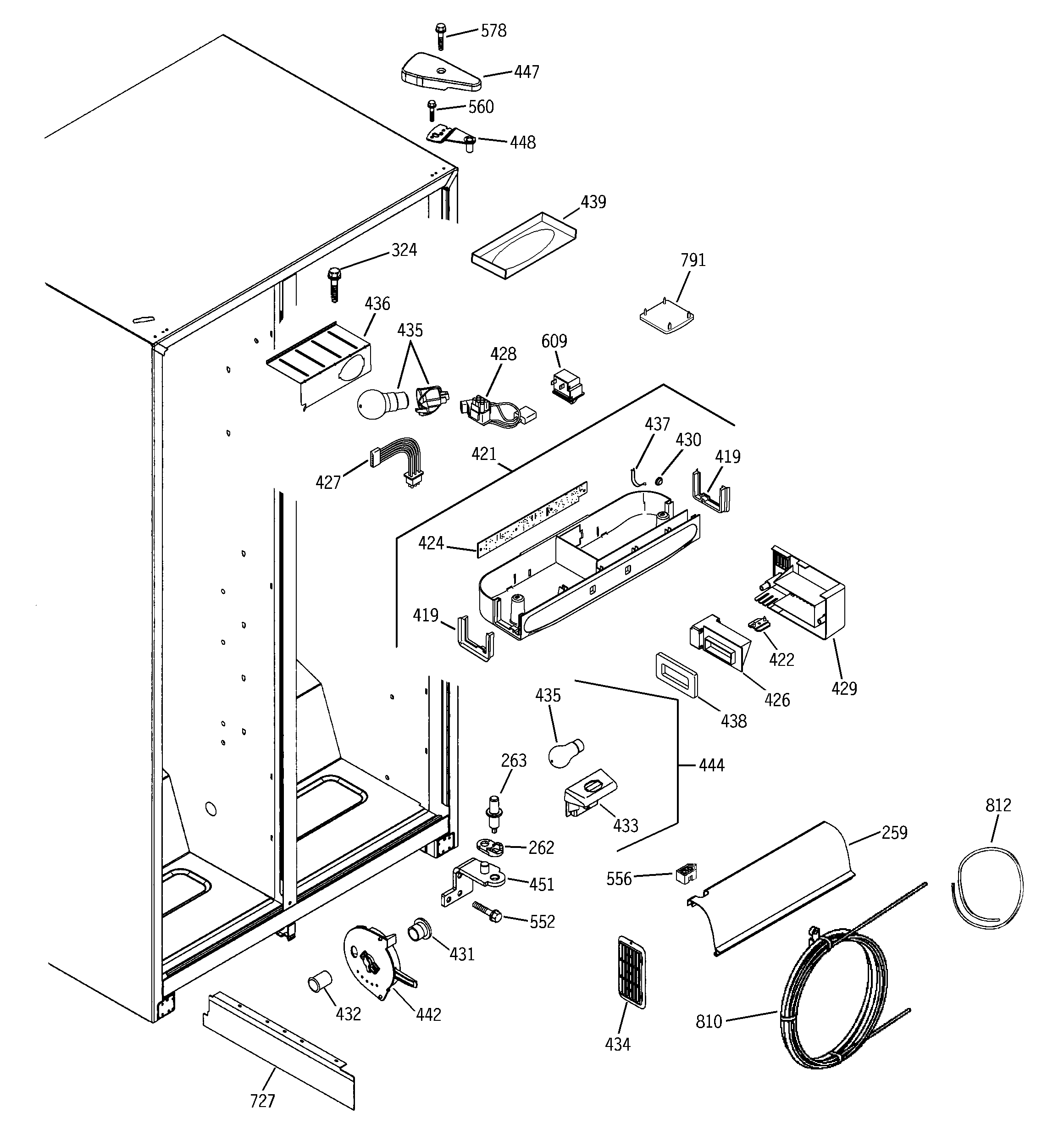 GE PSA22MIPAFWW fresh food section diagram