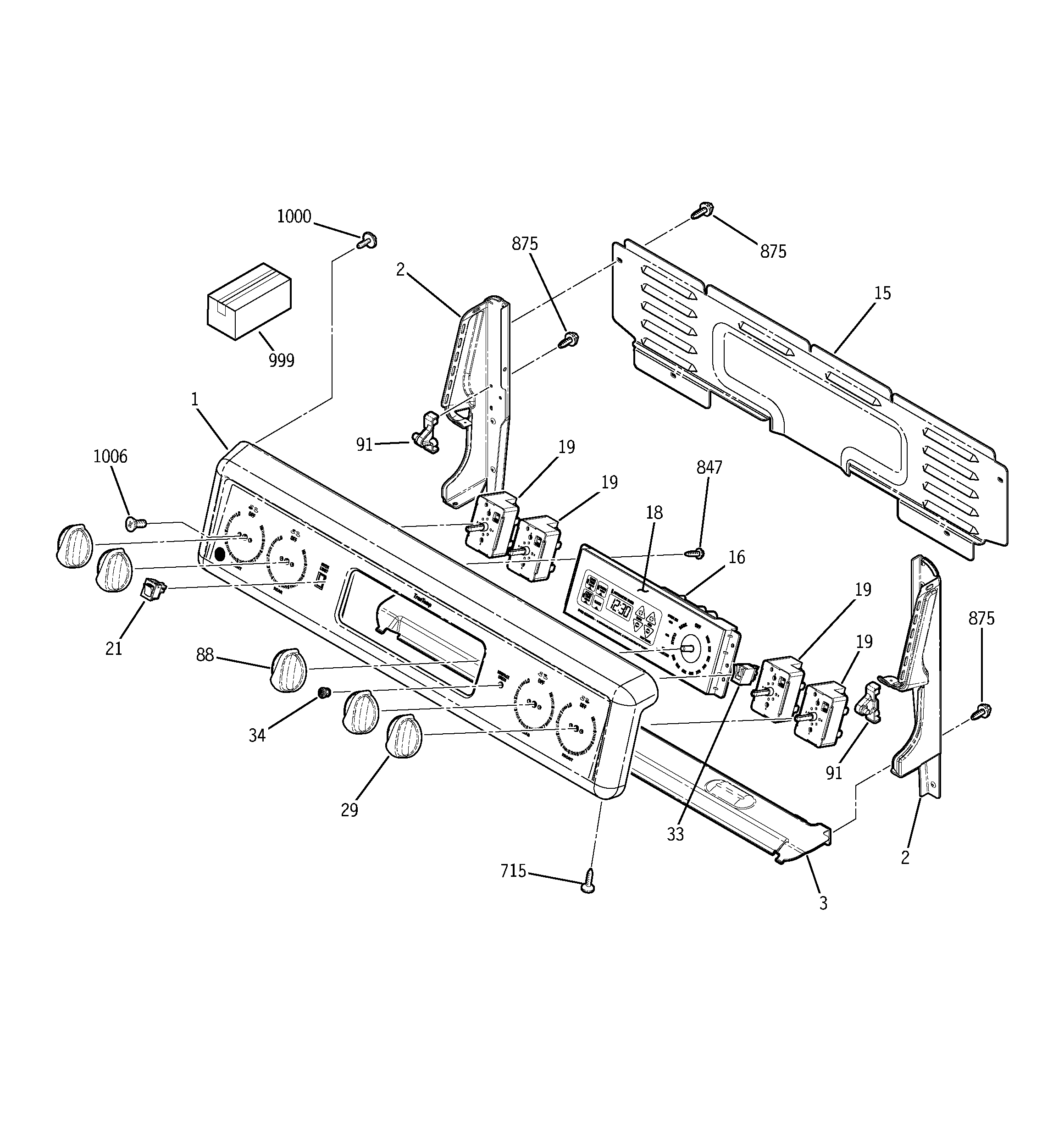 GE JBP26WB5WW control panel diagram