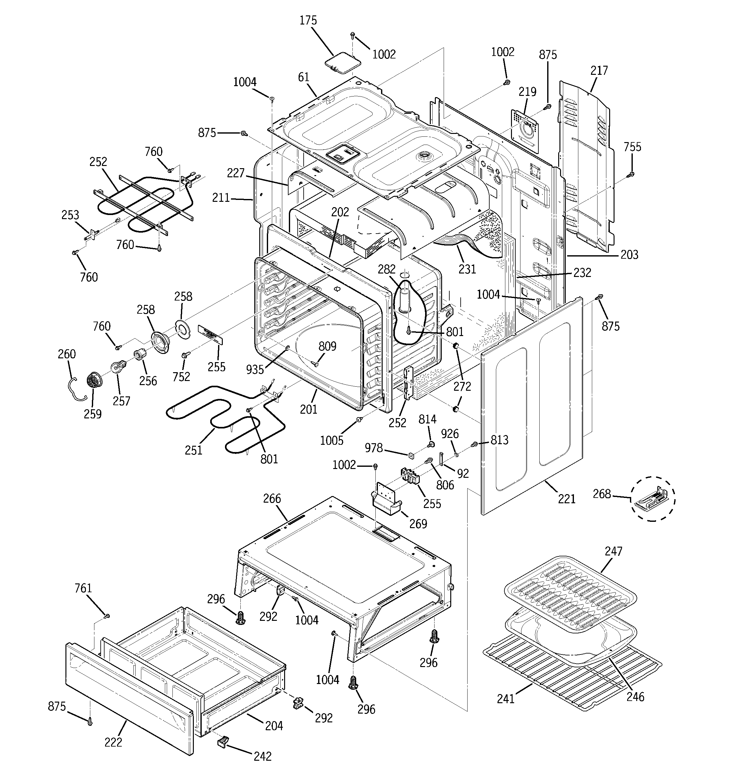 GE JBP35CD2CC body parts diagram