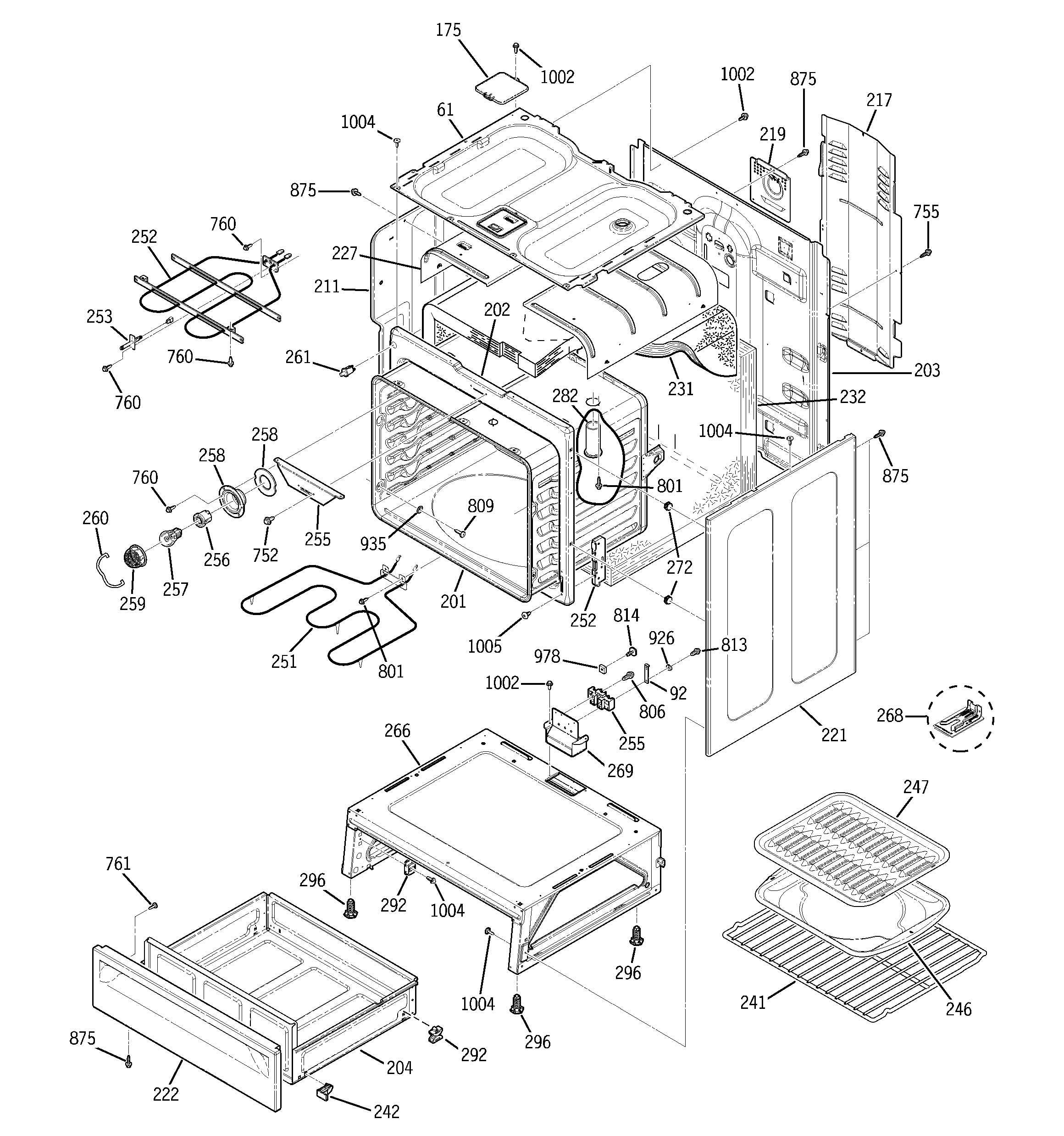 GE JBP48CB3CC body parts diagram