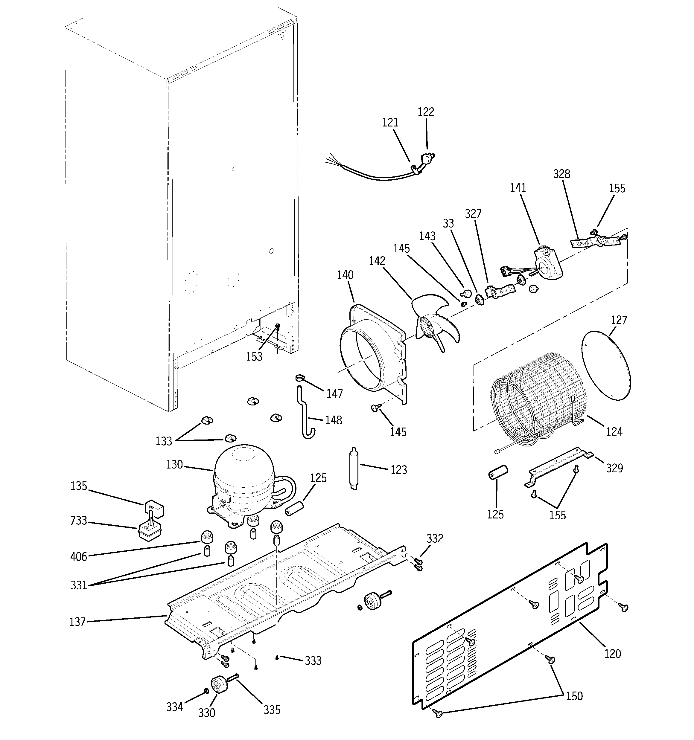 GE GBS18HBMCBB unit parts diagram