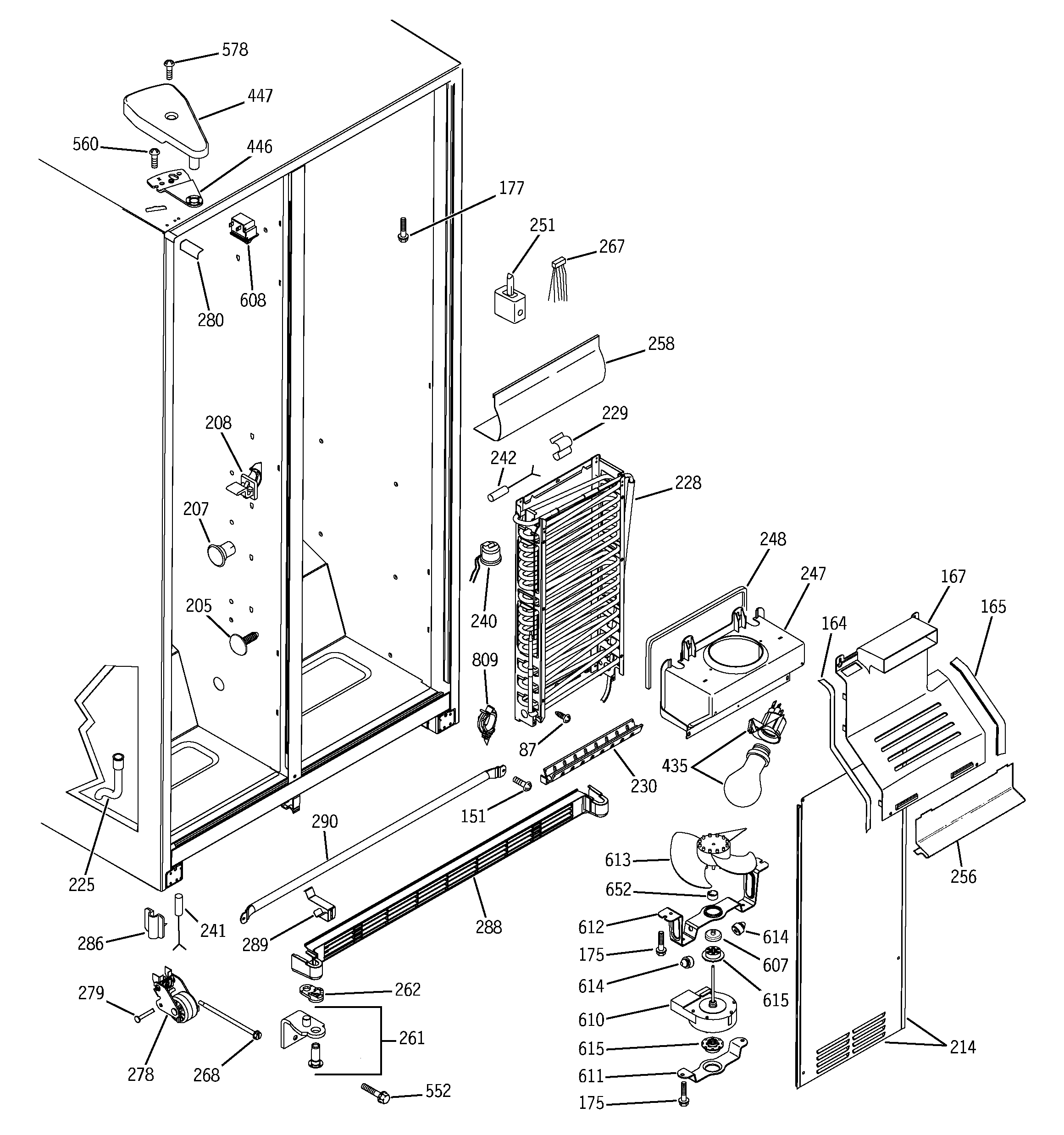 GE GSS22SGPABS freezer section diagram