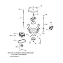 GE WKSE6280B3WW suspension, pump & drive components diagram