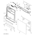GE GSD6660G00SS escutcheon & door assembly diagram