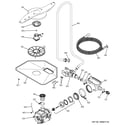GE PDW7300G00BB motor-pump mechanism diagram