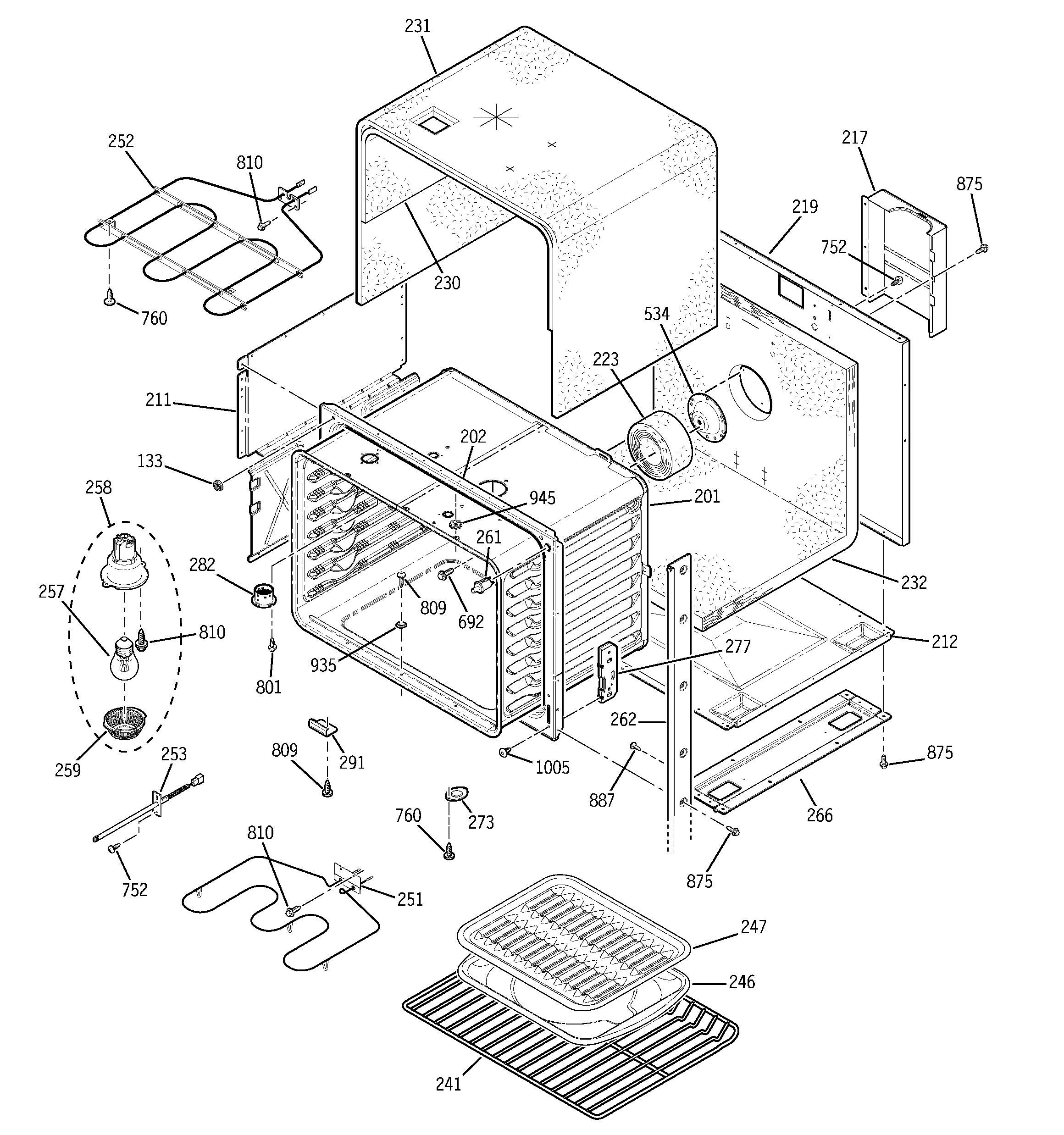GE JTP28SF1SS upper body diagram
