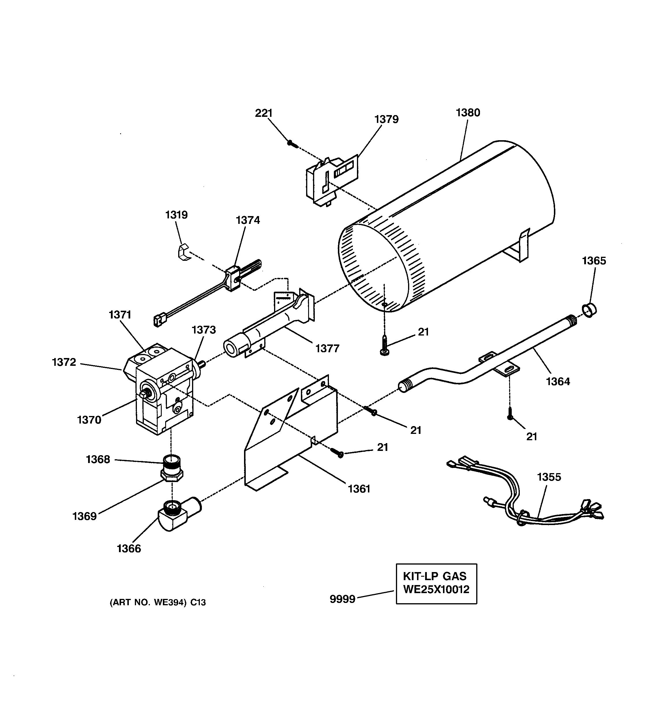 Hotpoint NVL333GB4WW burner diagram