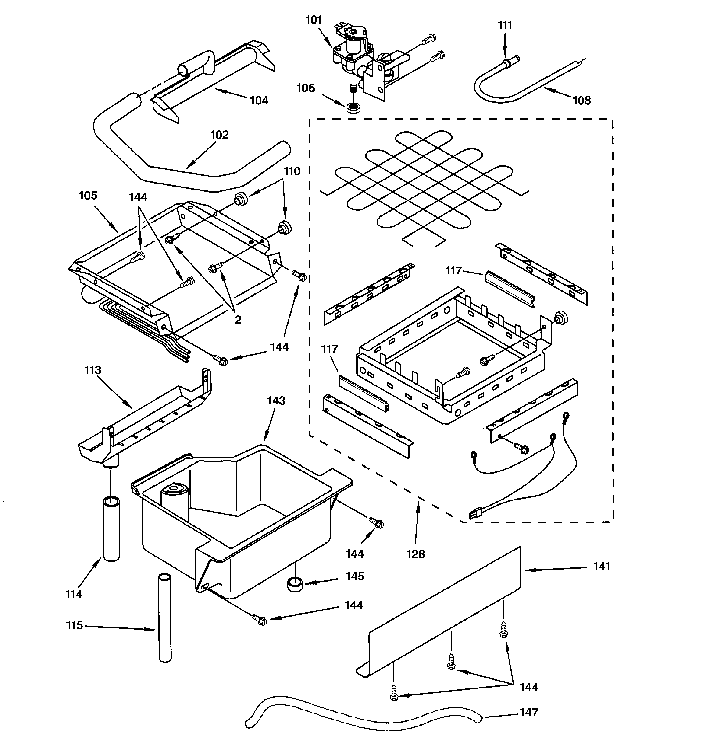 GE ZDIS15CGSS evaporator, ice cutter & water part diagram
