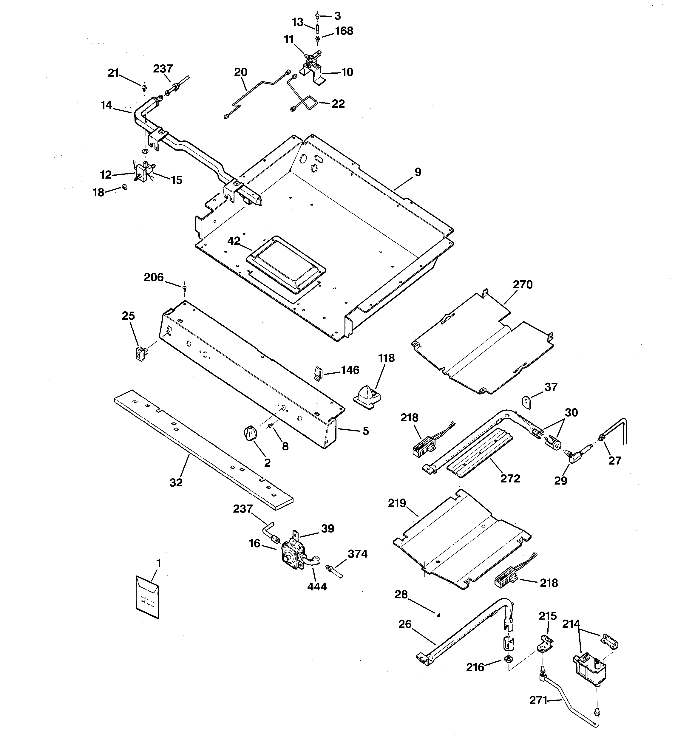 GE JGB905SEF1SS gas & burner parts diagram