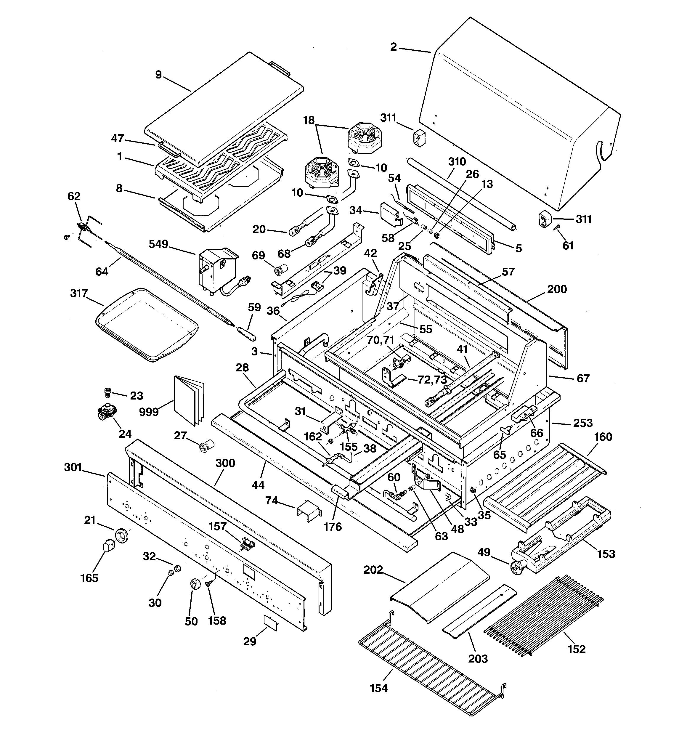 GE ZGG36N21C2SS gas grill parts diagram