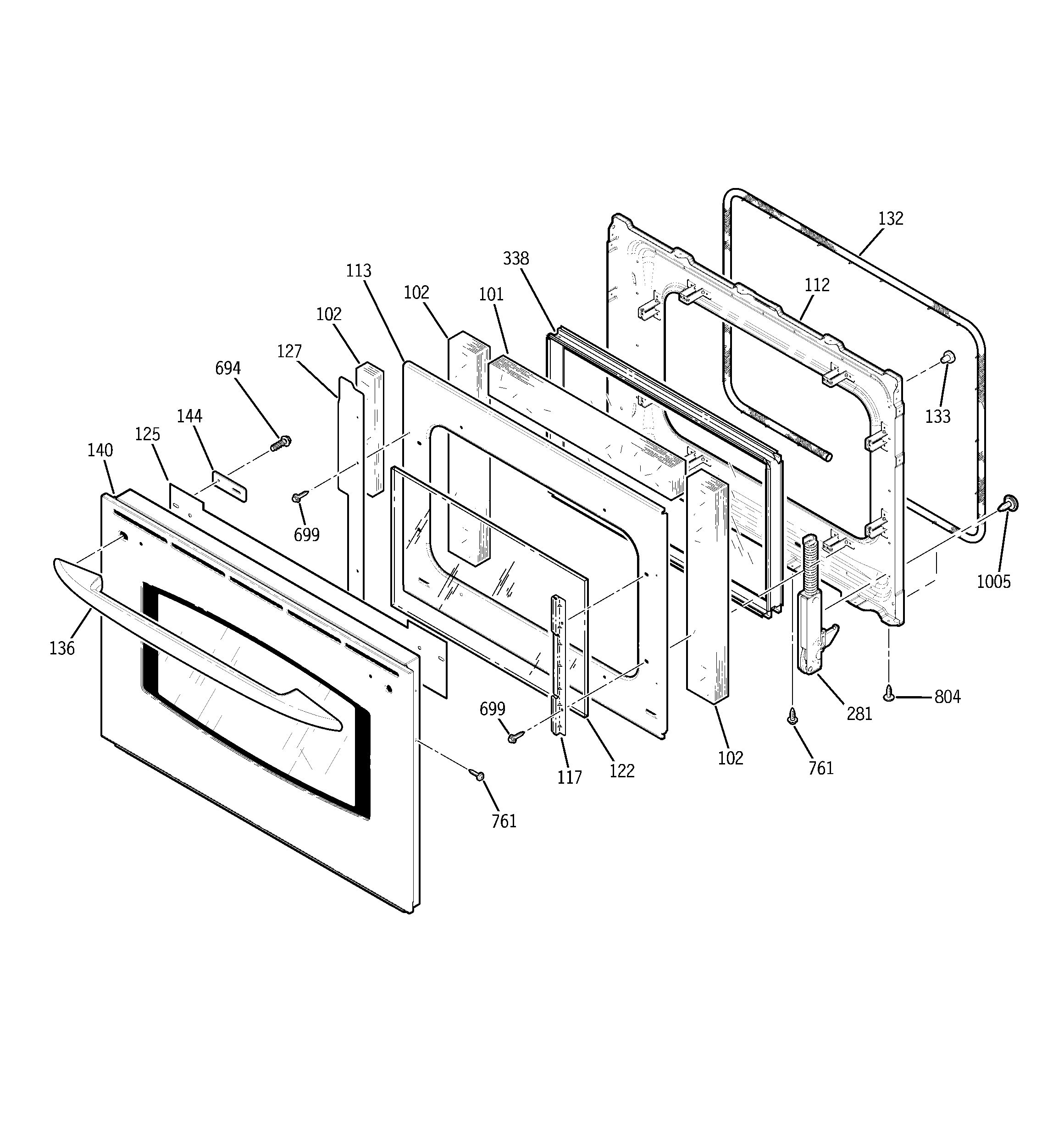 GE JS968SF2SS door diagram