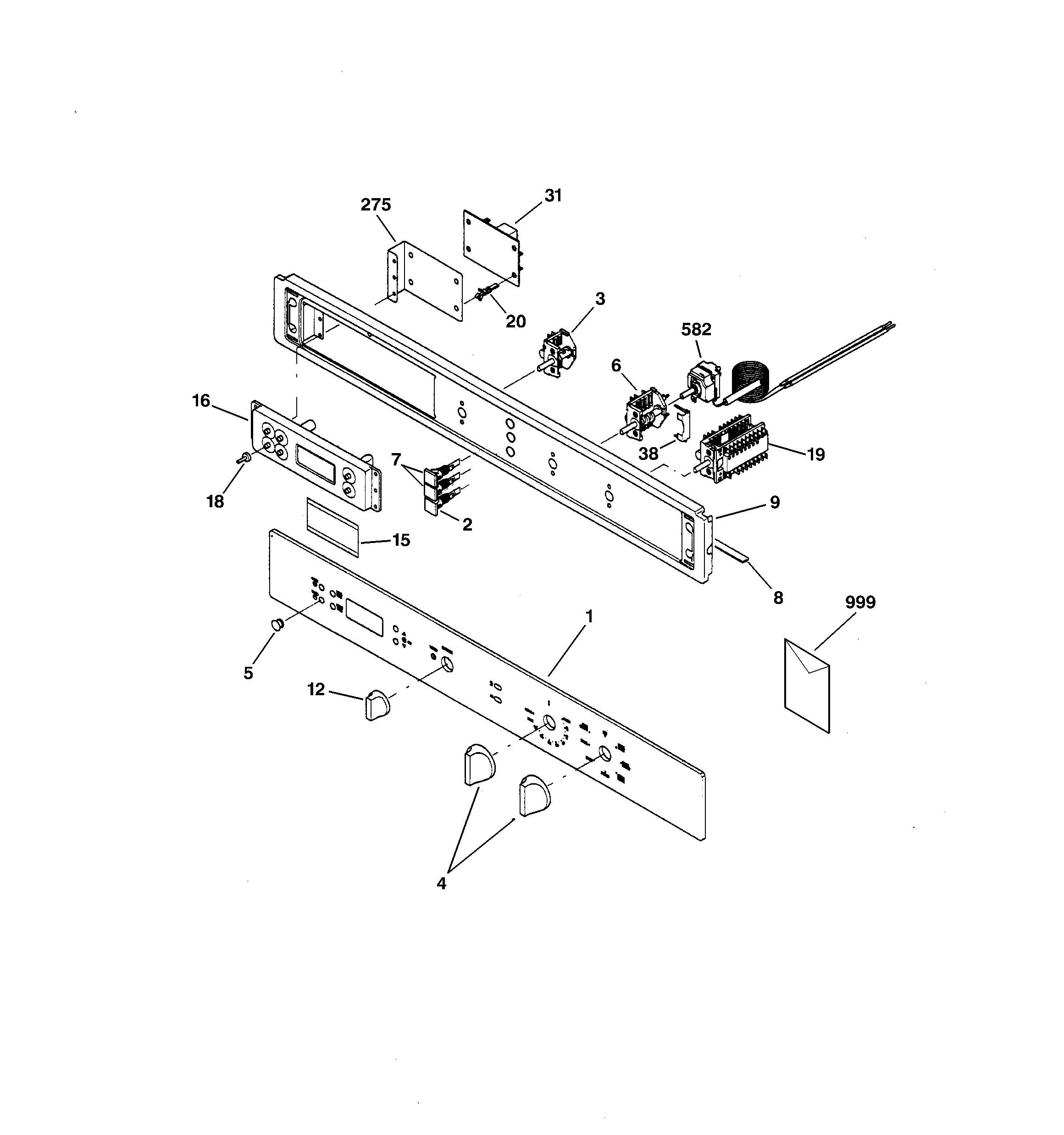 GE ZET837DBSB control panel diagram