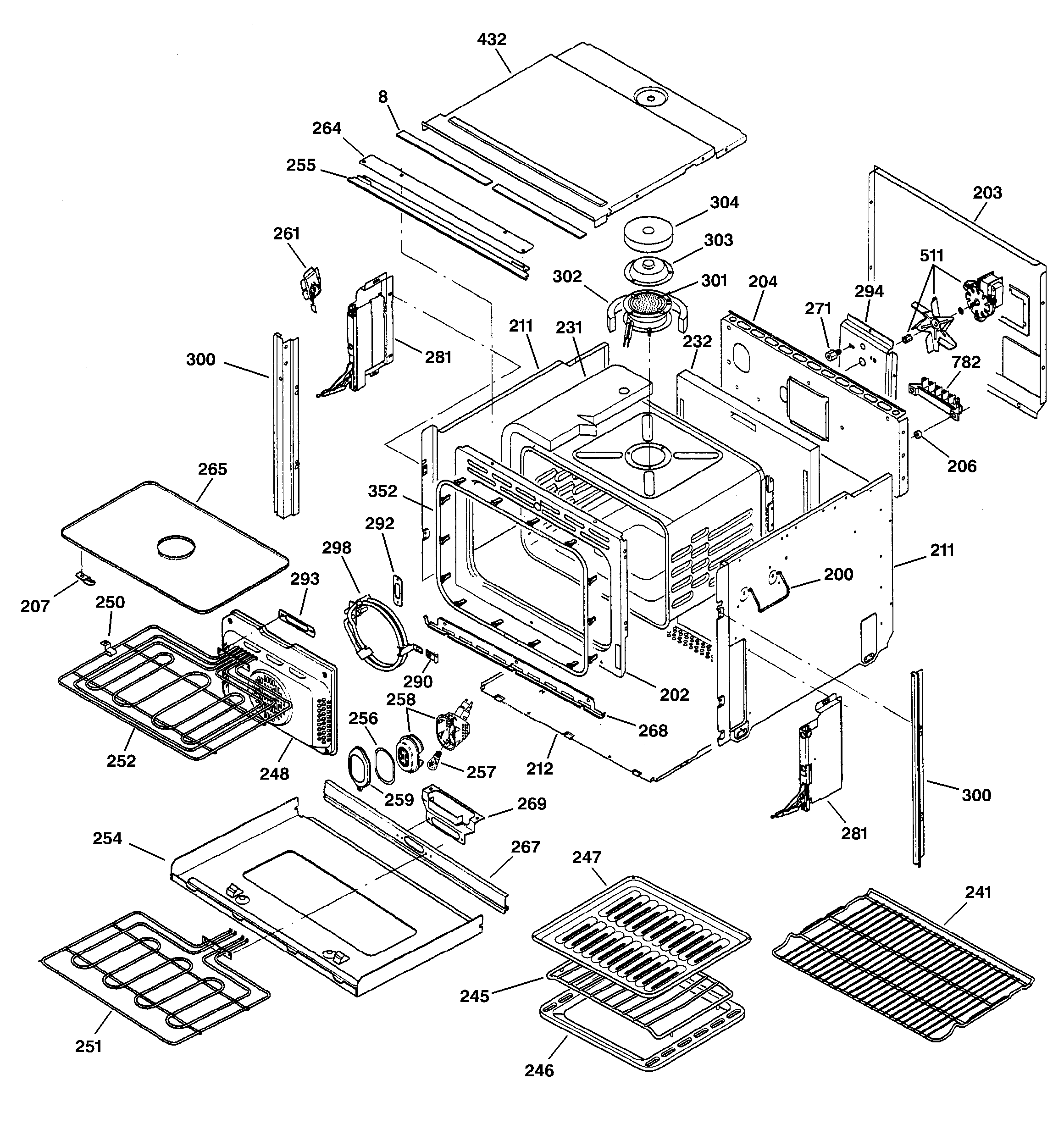 GE ZET837DYSB body parts diagram