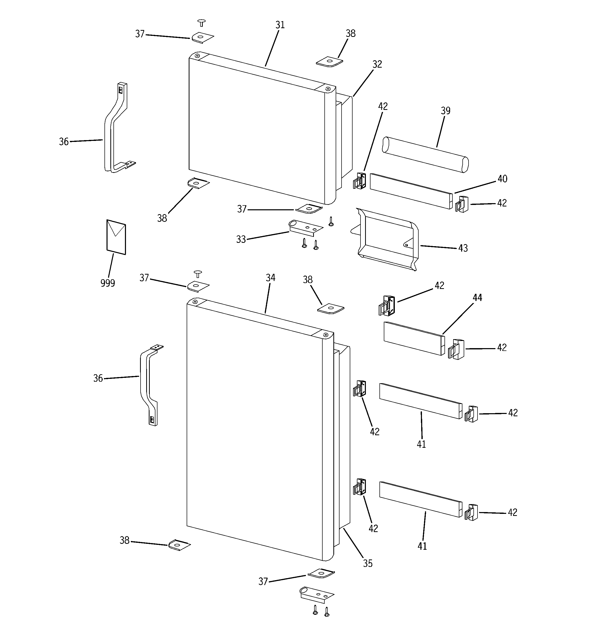 GE GTS12BBPARWW doors diagram