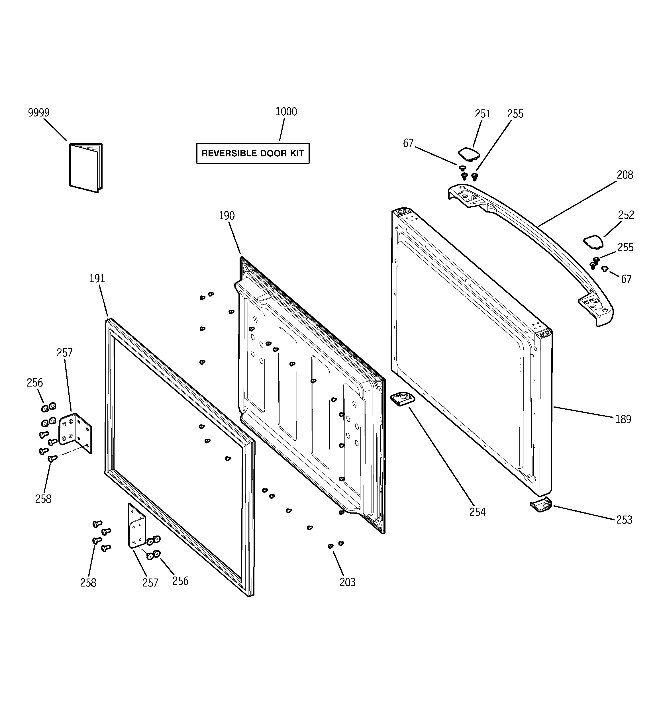 GE PDS18LBMAWW freezer door diagram