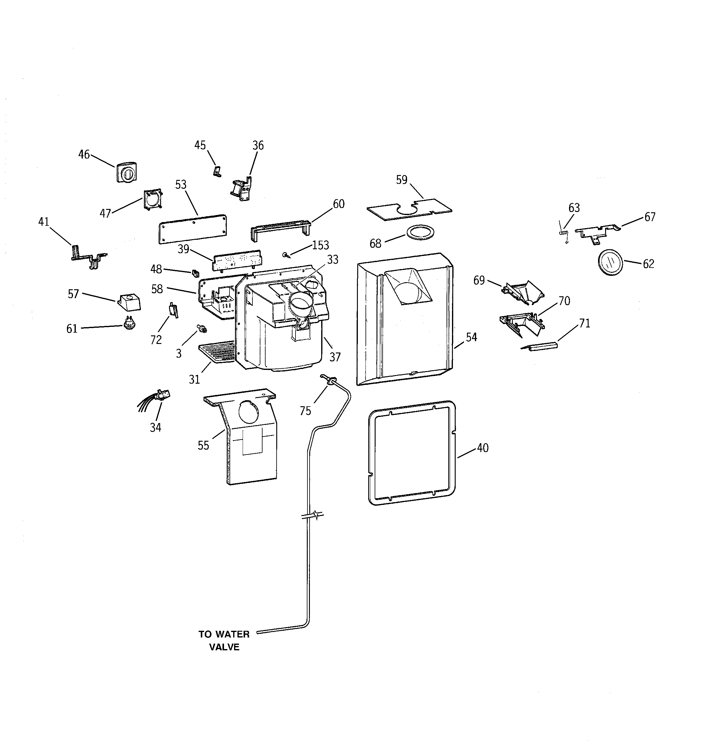 GE TNX22PRCBRCC dispenser diagram