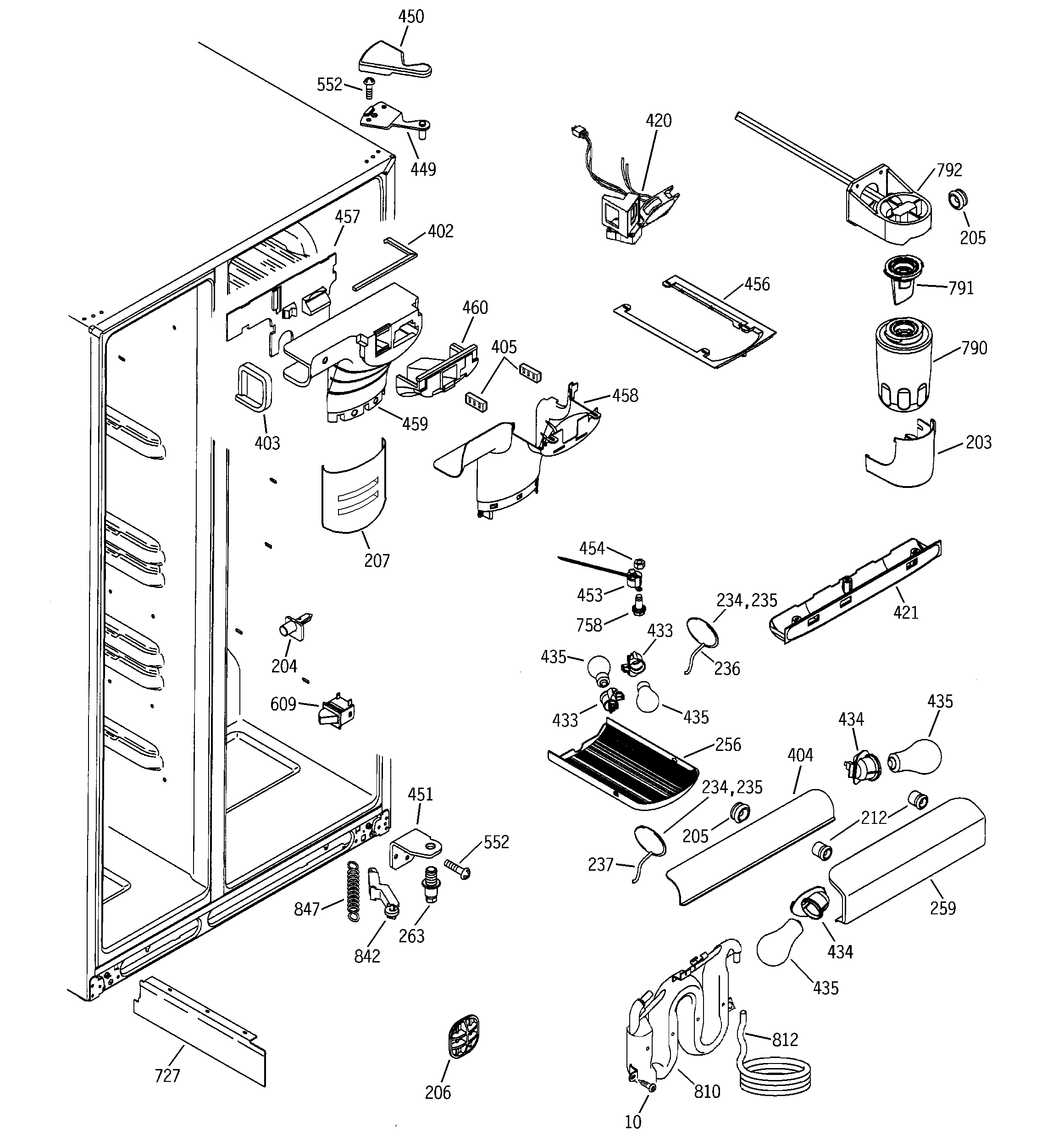 GE GSS25XGNAWW fresh food section diagram