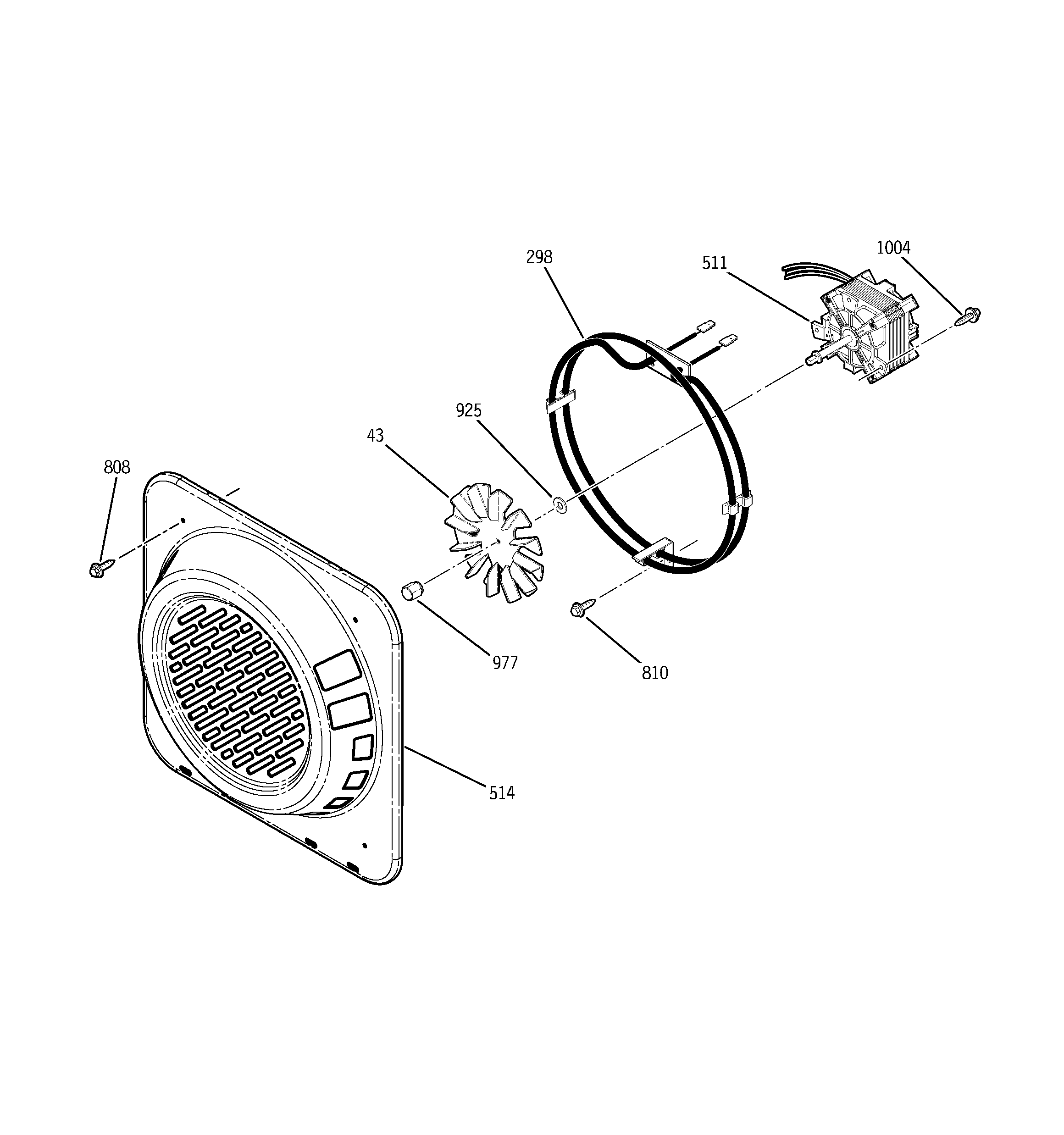 GE JSP57CF2CC convection fan diagram