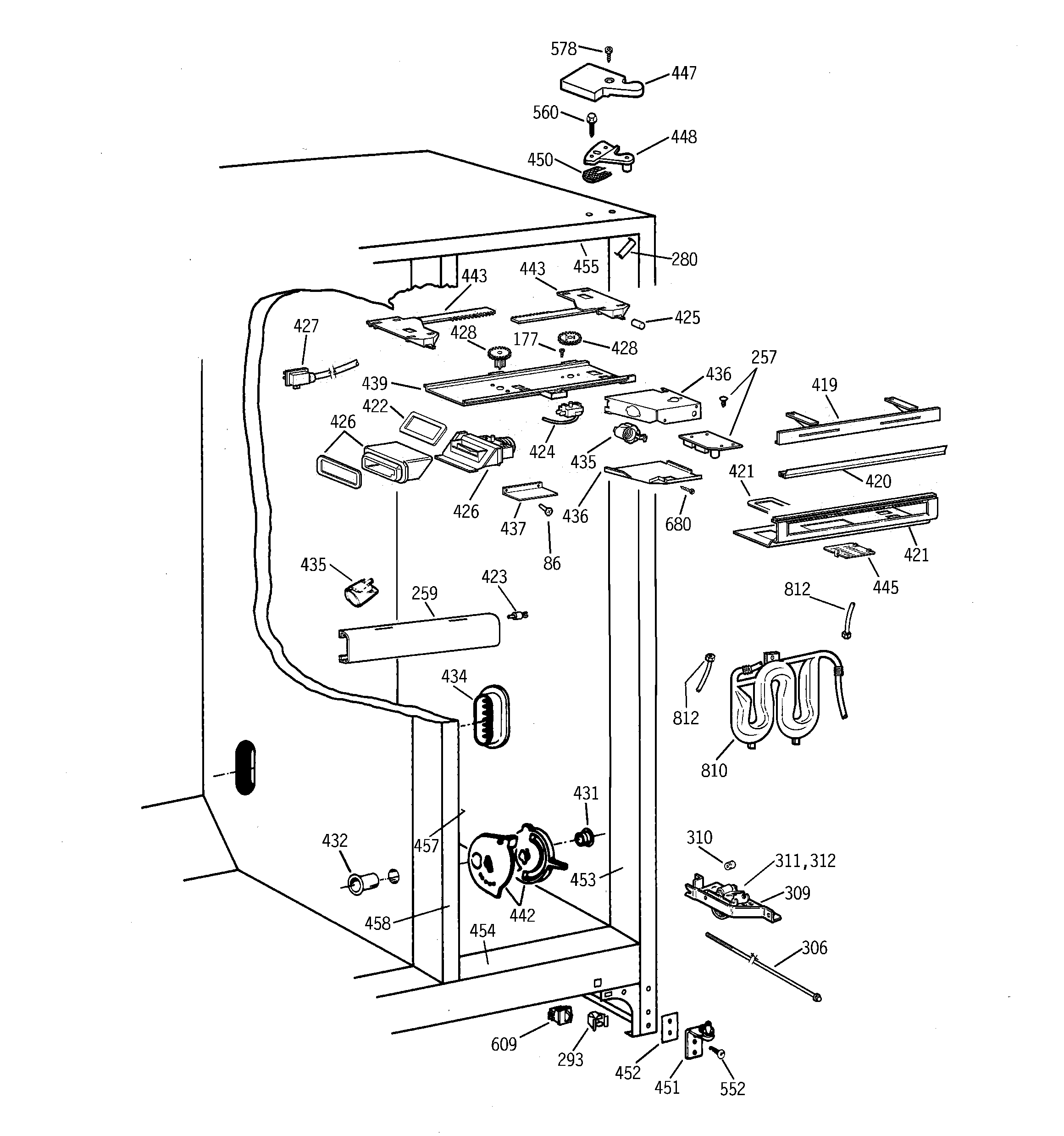 GE TPG21PRDAWW fresh food section diagram