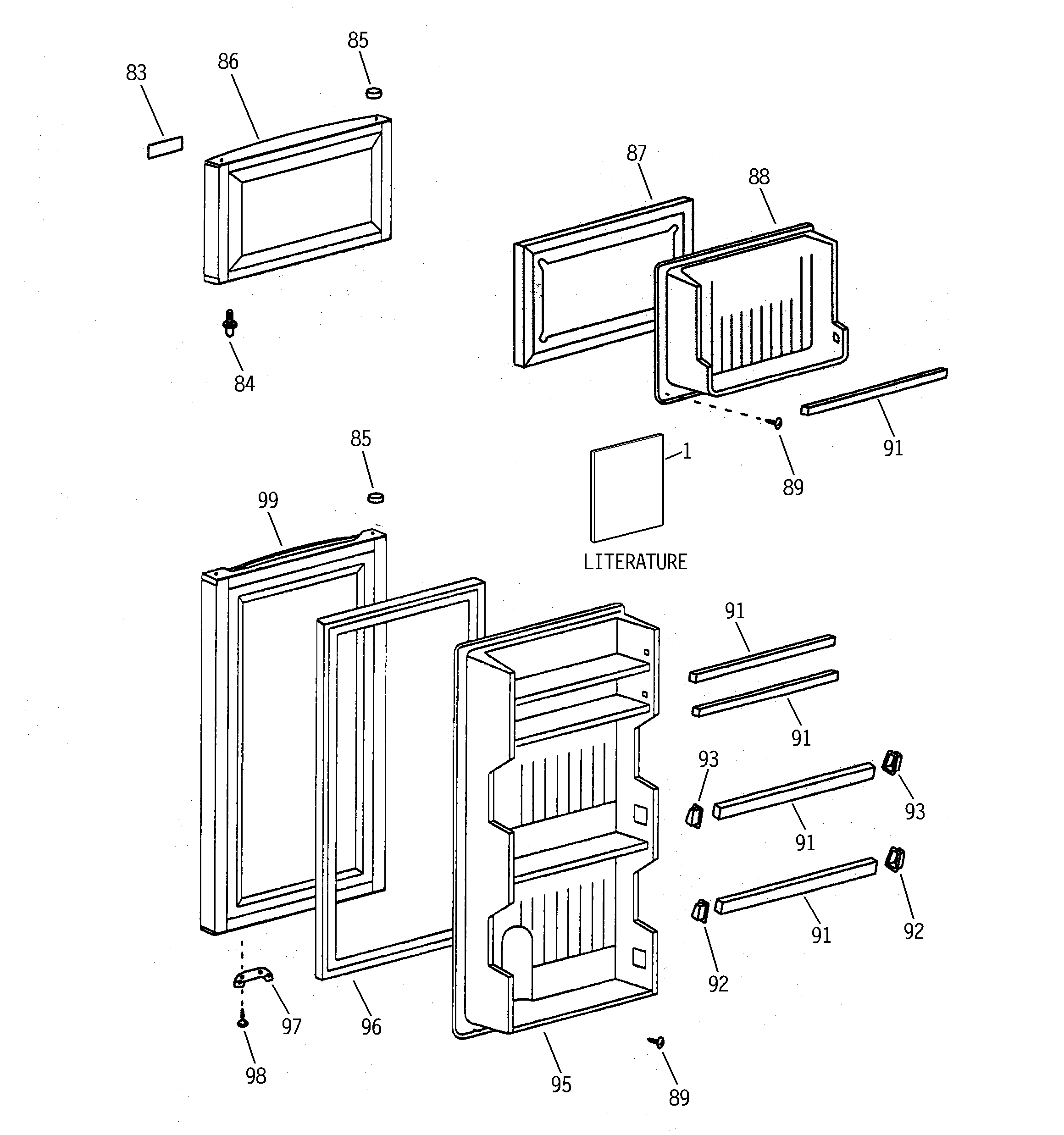 GE TBX10SNBARWH doors diagram