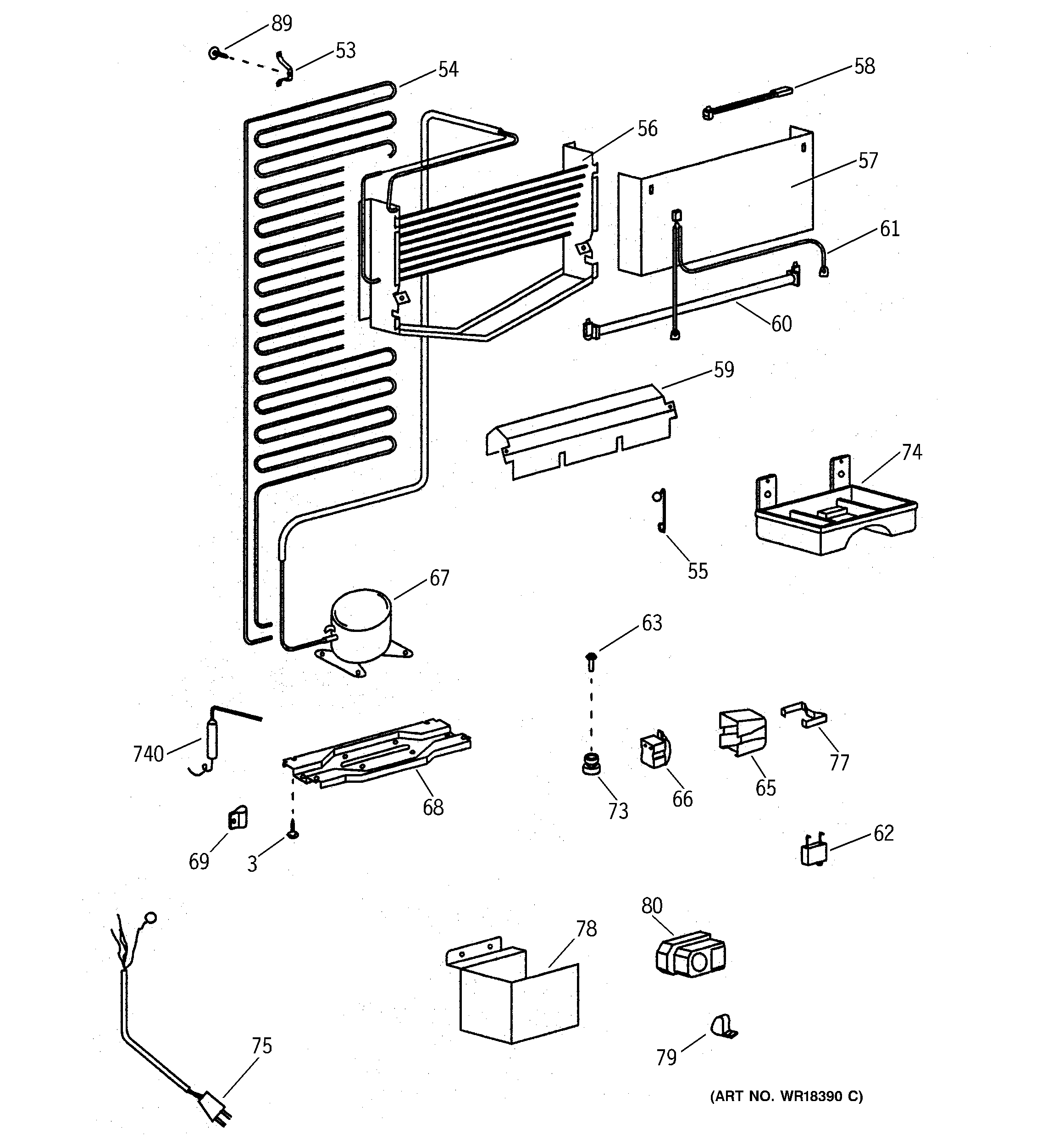 GE TBX10SNBARWH unit parts diagram