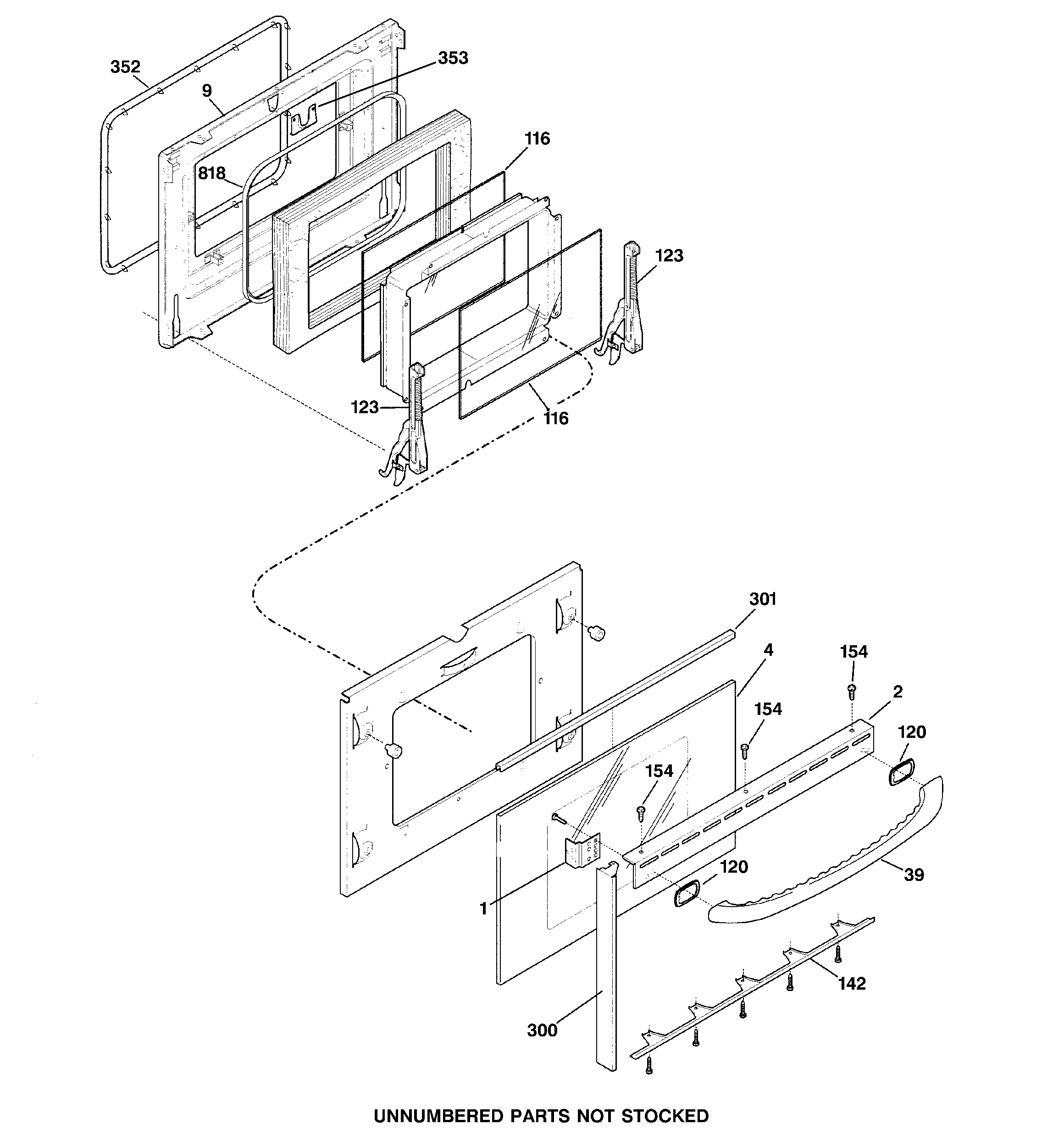 GE JDP40WB2CC door diagram