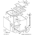 GE WWSE6260B1CC cabinet, cover & front panel diagram
