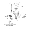 GE WWSE6260B1CC suspension, pump & drive components diagram