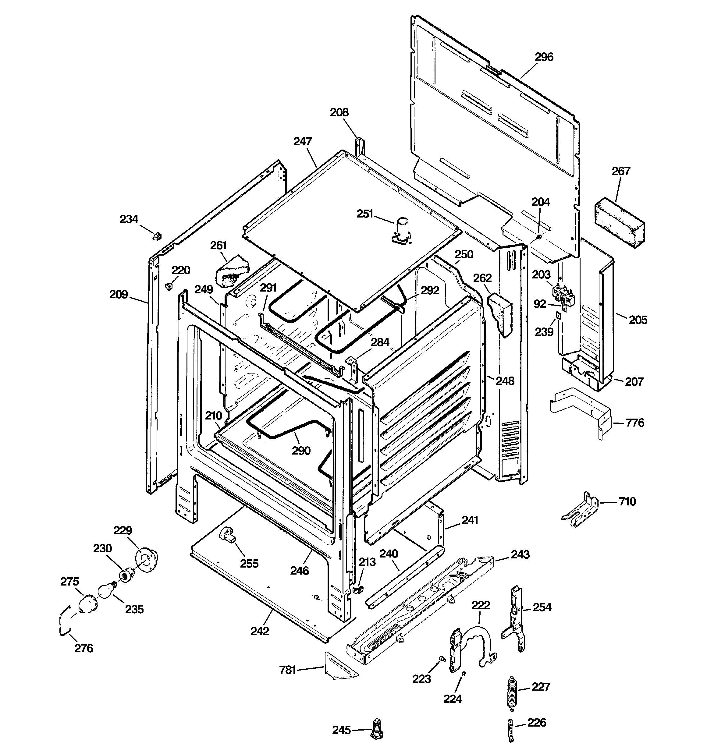 GE JBS15F2WH body parts diagram