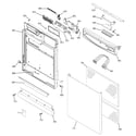 GE PDW7700J00BB escutcheon & door assembly diagram