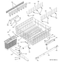 GE PDW7700J00BB upper rack assembly diagram
