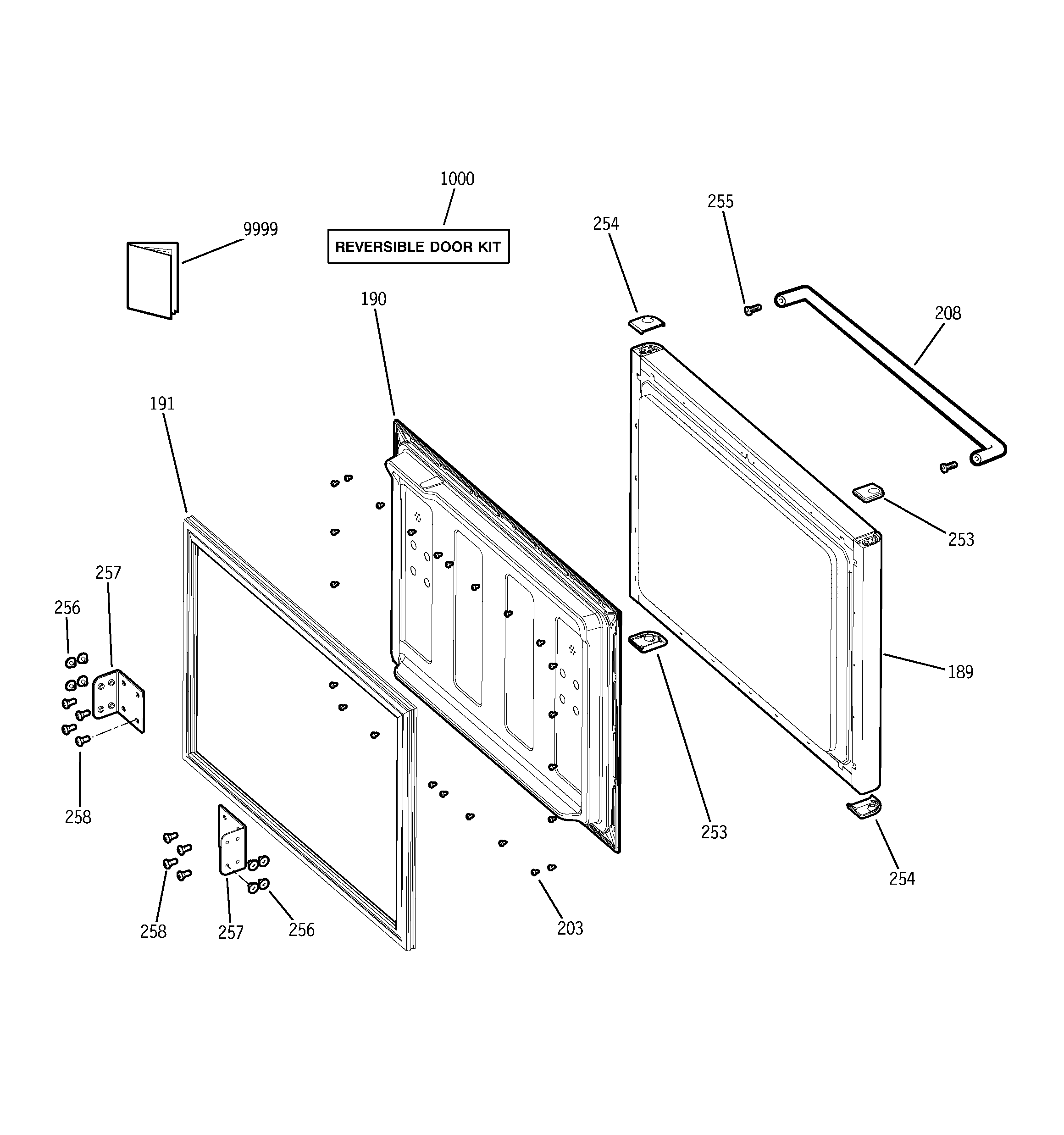 GE PDS18SBMBLBS freezer door diagram