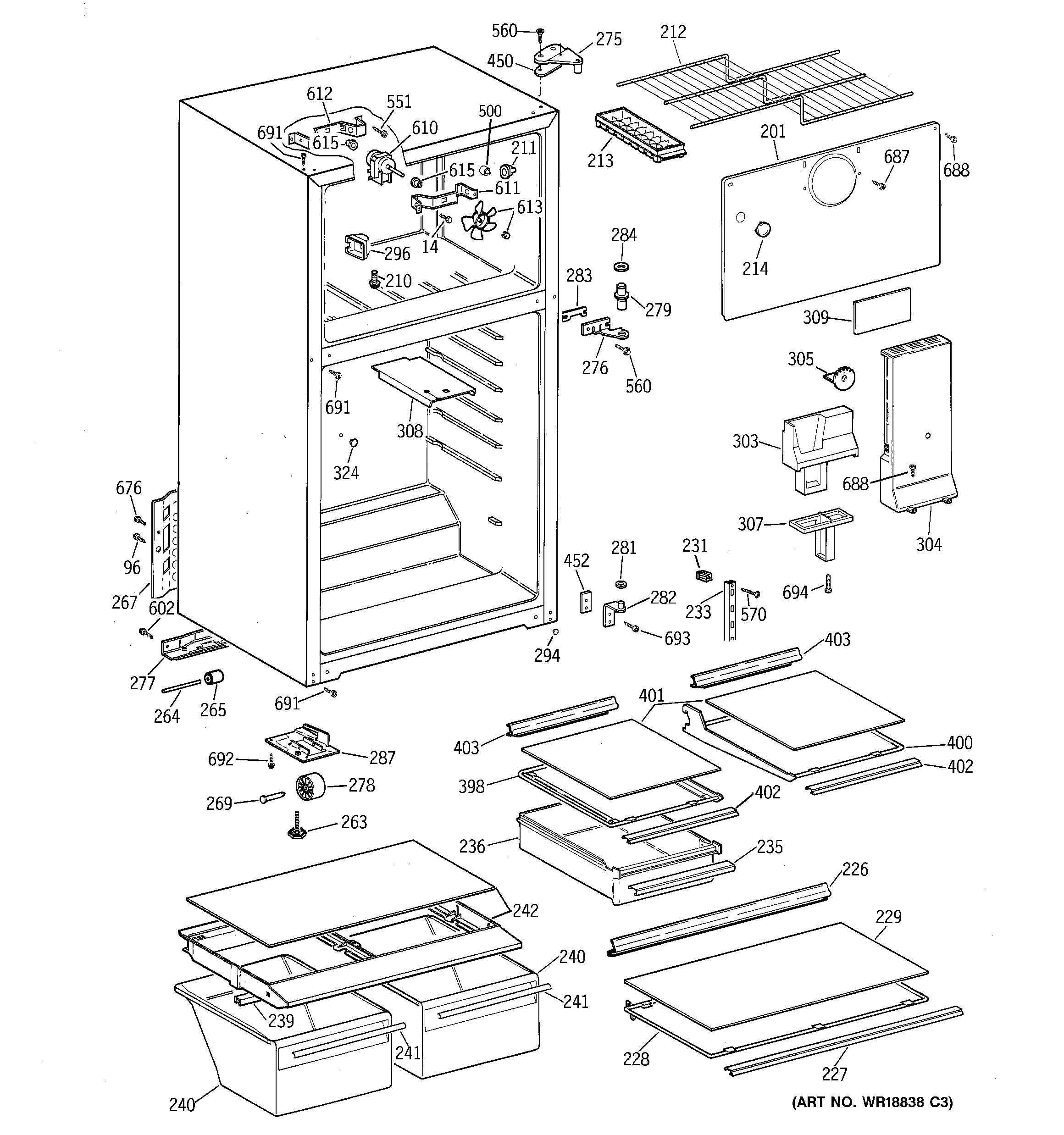 GE GTT15HBMBRCC cabinet diagram